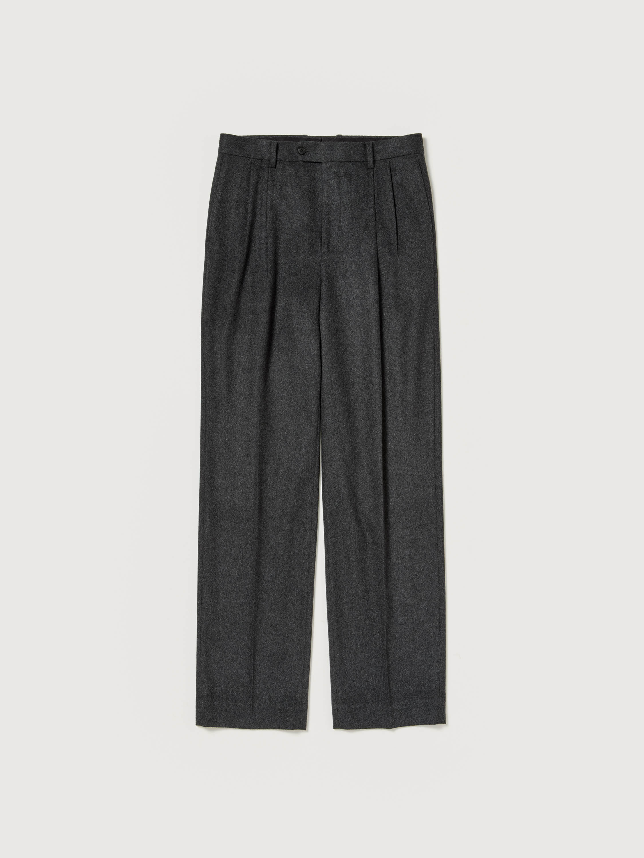 CASHMERE MOLESKIN TWO-TUCK SLACKS 詳細画像 TOP CHARCOAL 1