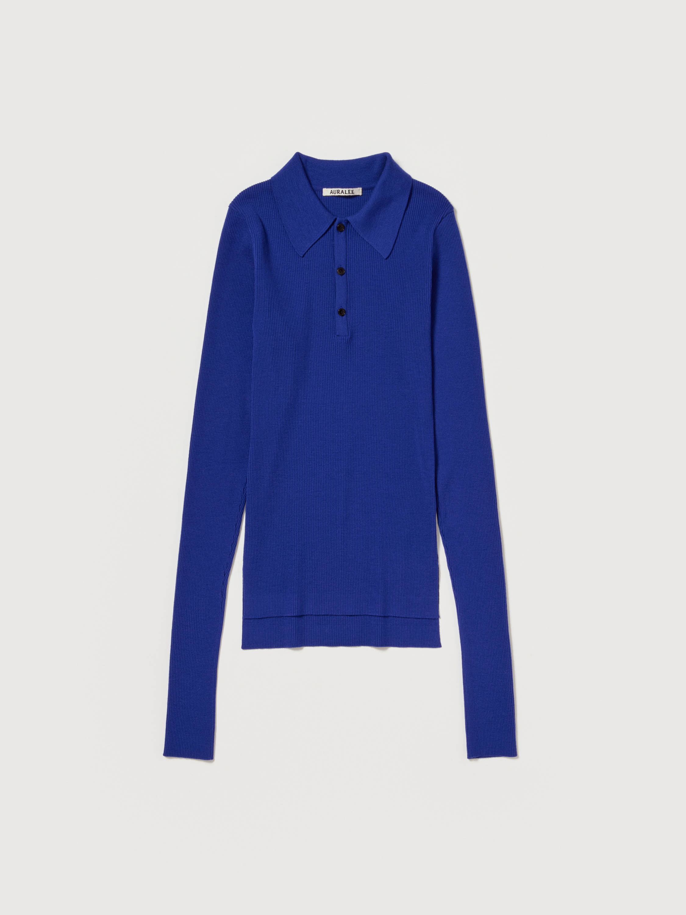 SUPER FINE WOOL HIGH GAUGE RIB KNIT POLO 詳細画像 ROYAL BLUE 5