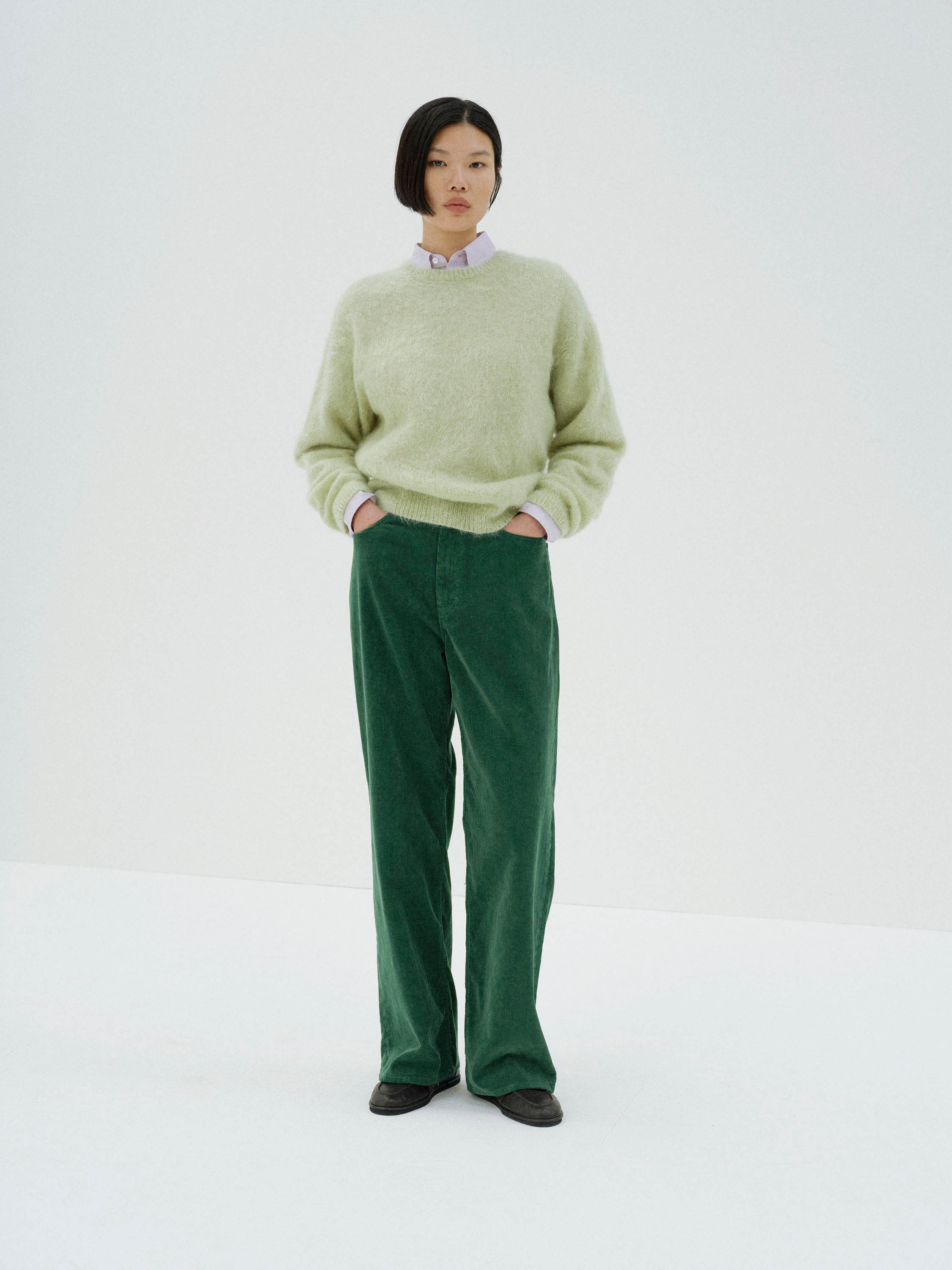 BRUSHED SUPER KID MOHAIR KNIT P/O 詳細画像 LIGHT KHAKI 1