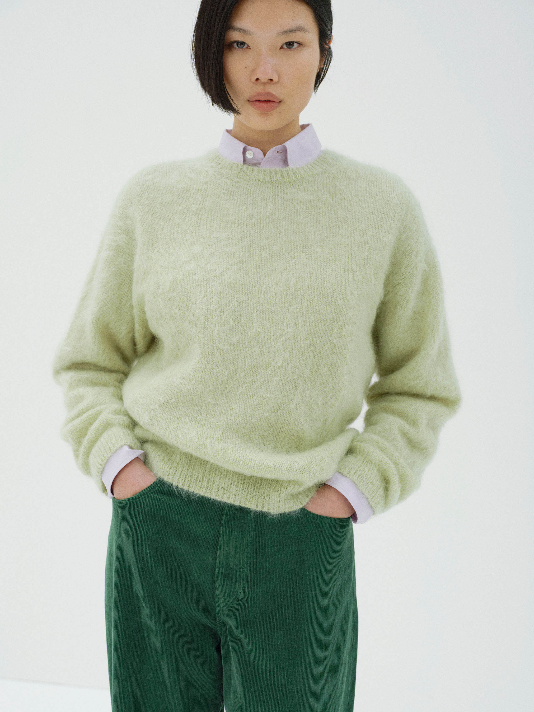 BRUSHED SUPER KID MOHAIR KNIT P/O 詳細画像 LIGHT KHAKI 2