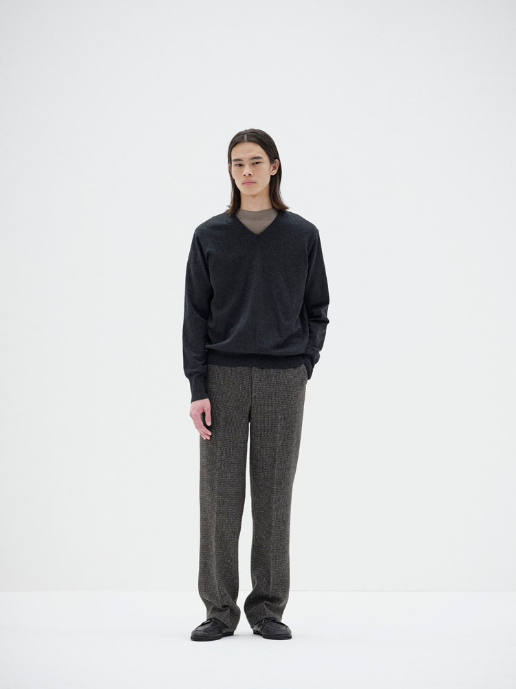 ALPACA WOOL SILK TWEED SLACKS