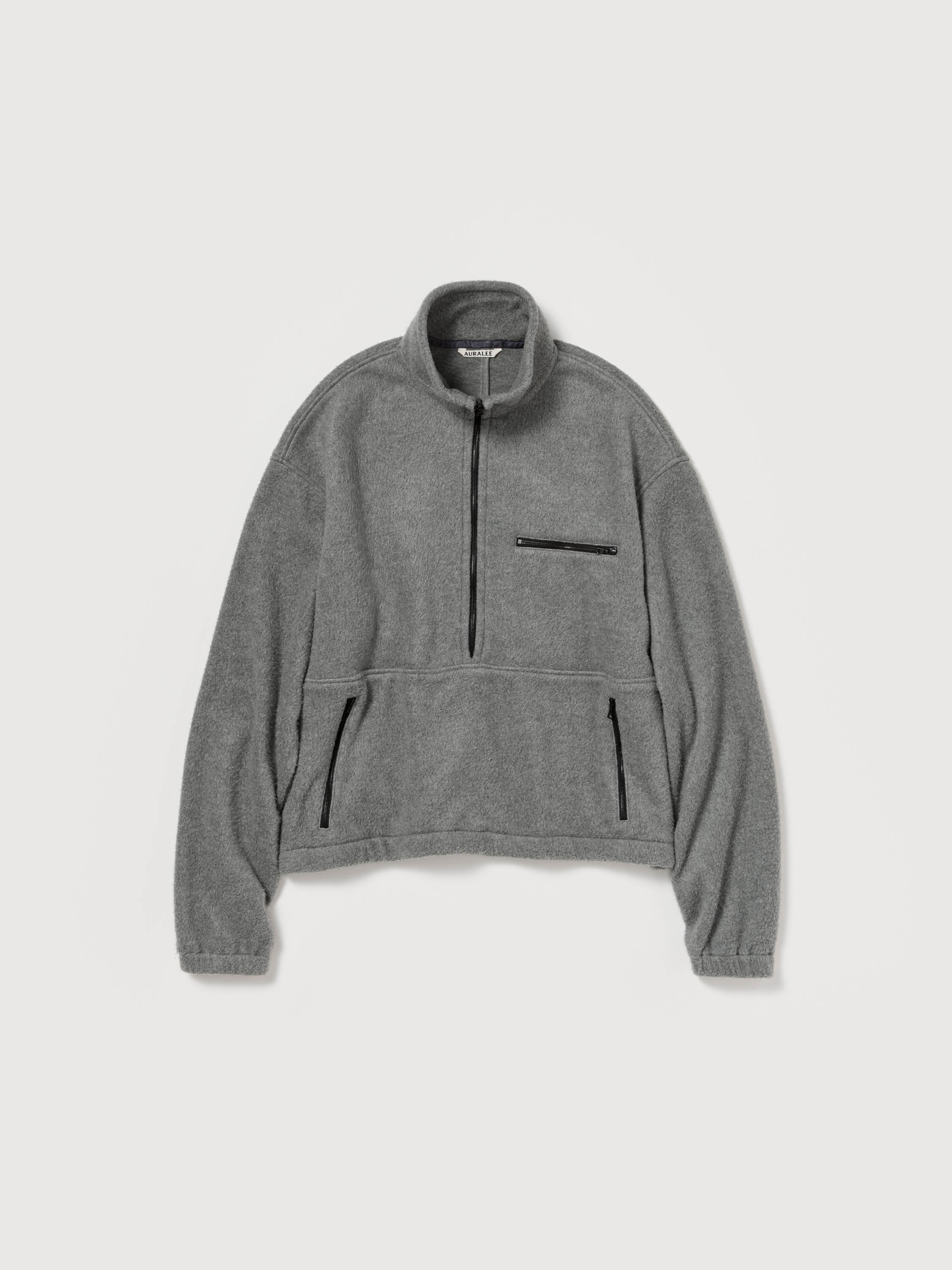 PURE SILK COMFORT FLEECE HALF ZIP P/O 詳細画像 TOP GRAY 2