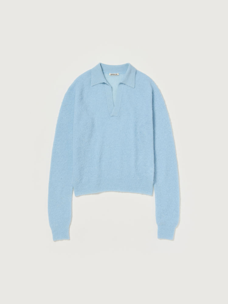BABY SURI ALPACA SHEER KNIT SKIPPER POLO