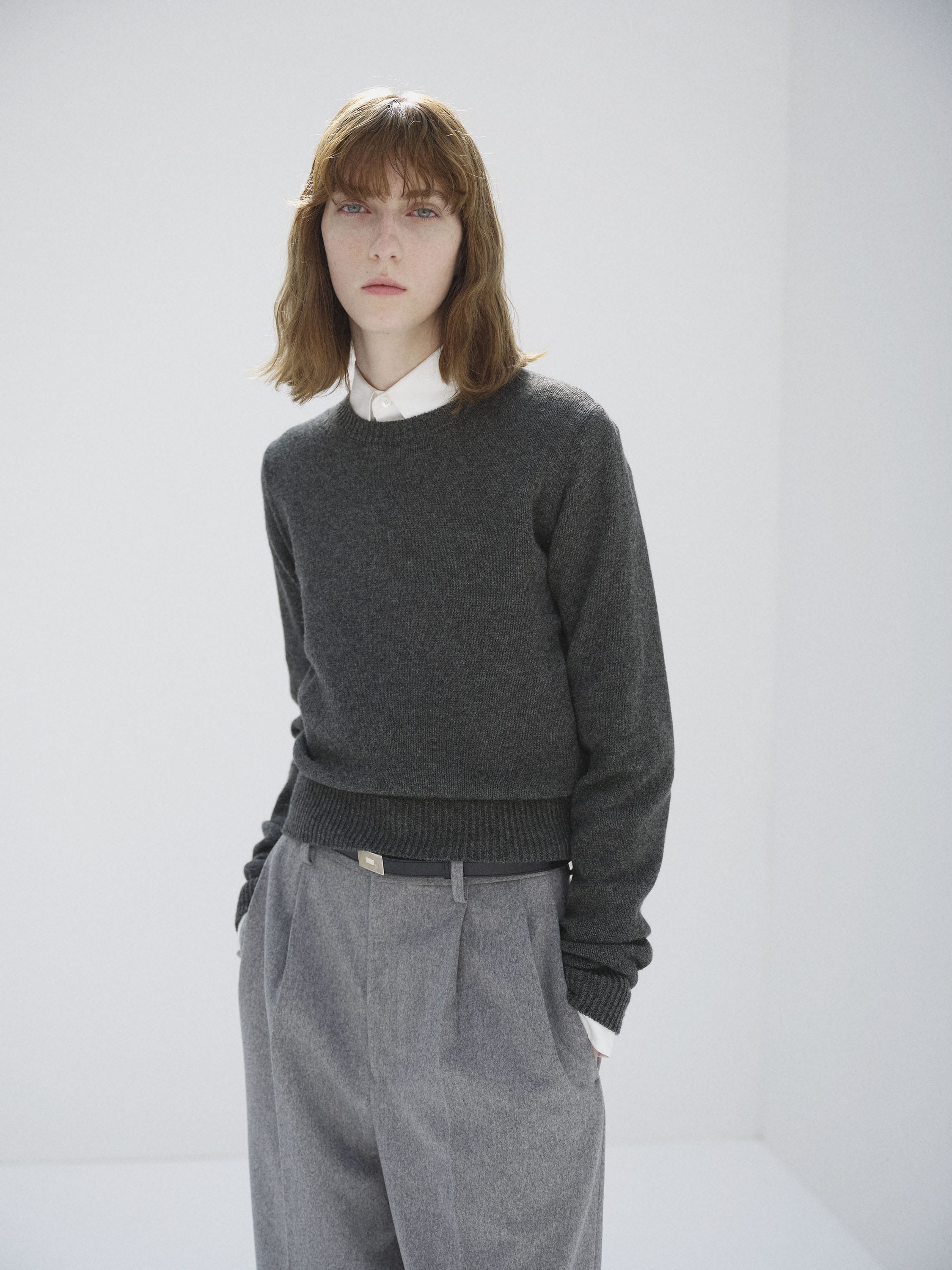 LIGHT CASHMERE KNIT P/O 詳細画像 CHARCOAL 1