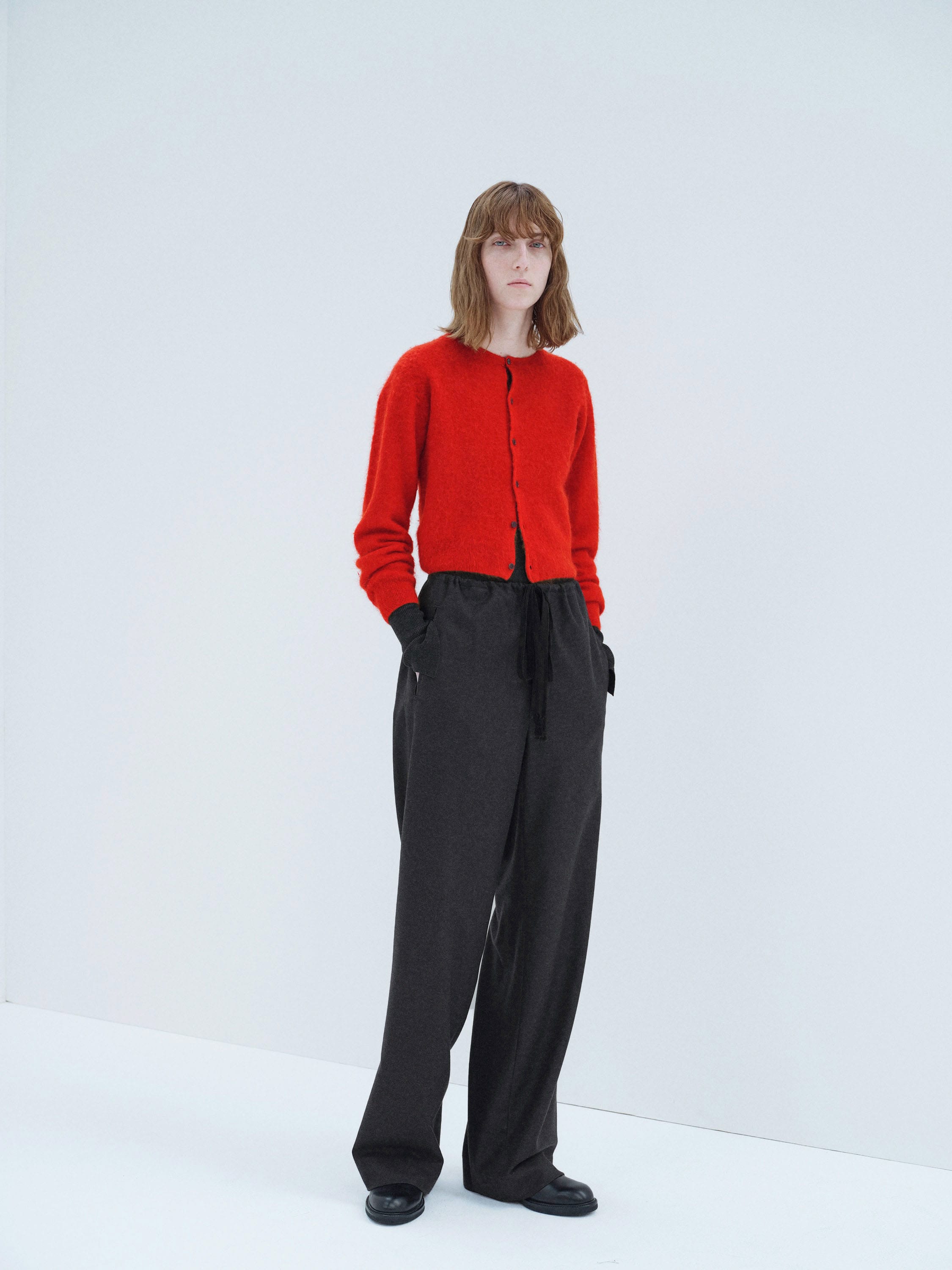 WOOL FULLING FLANNEL DRAWSTRING PANTS 詳細画像 TOP CHARCOAL 1