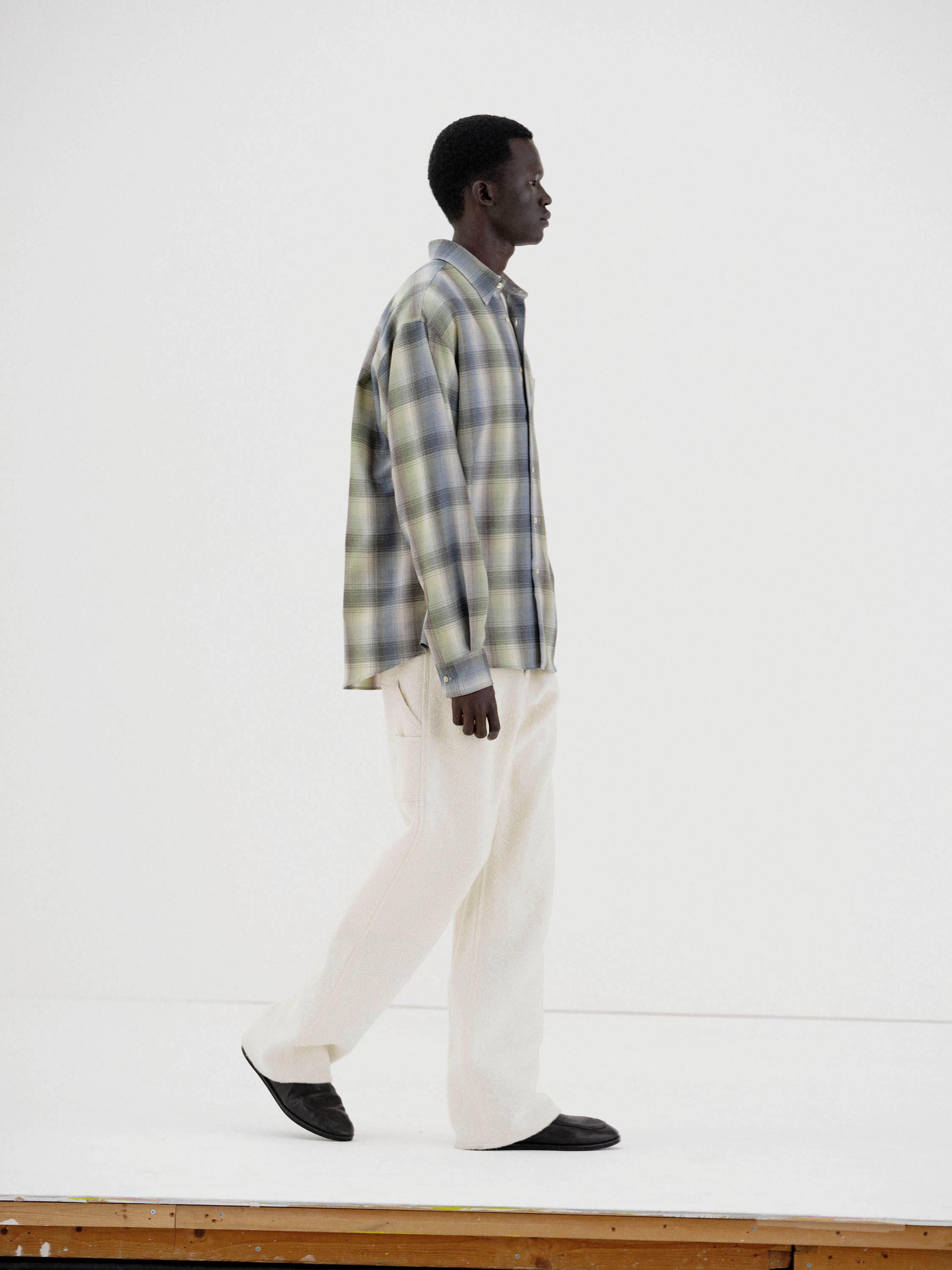 SUPER LIGHT WOOL CHECK SHIRT 詳細画像 BLUE GREEN CHECK 3