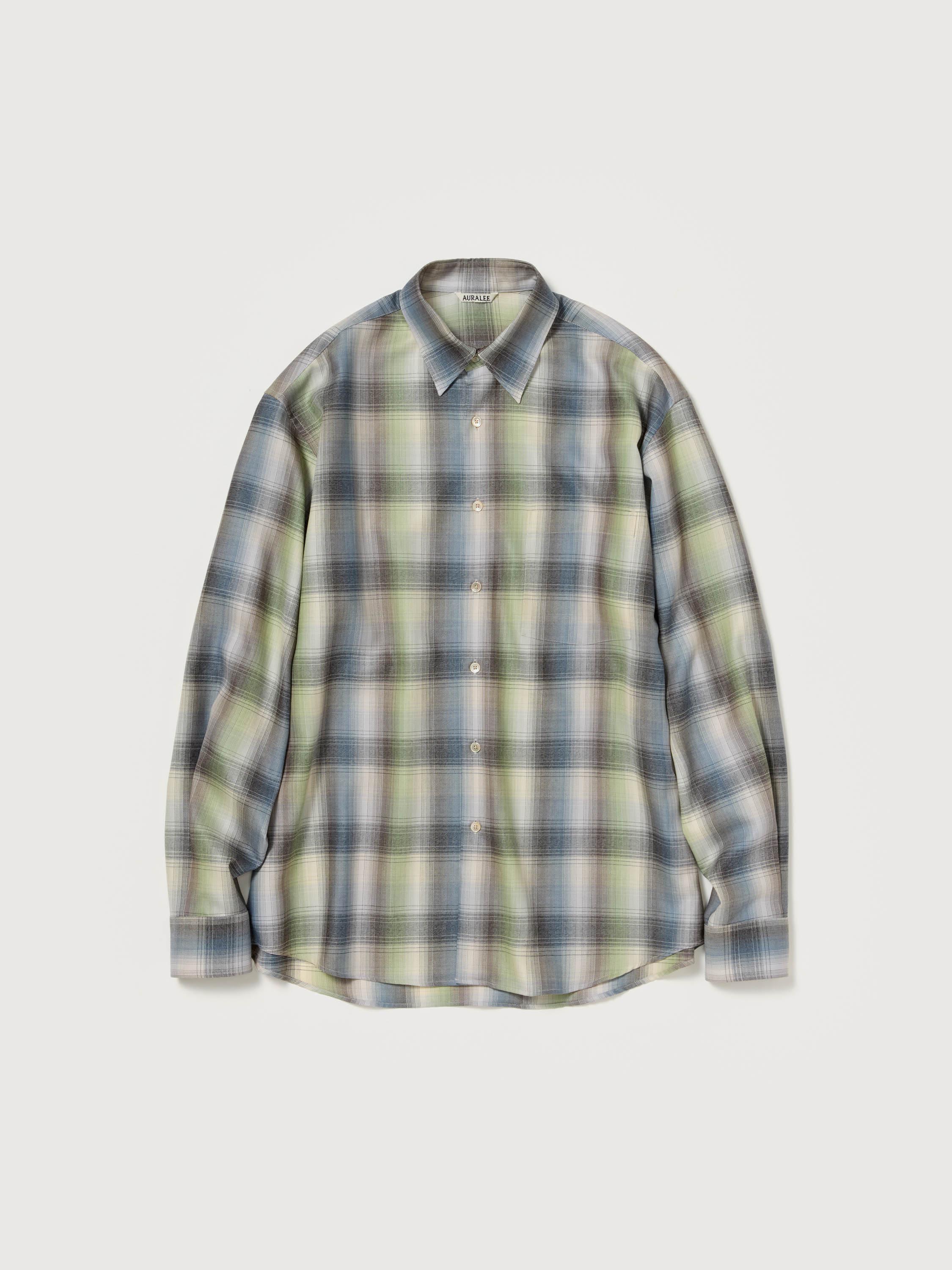 SUPER LIGHT WOOL CHECK SHIRT 詳細画像 BLUE GREEN CHECK 5