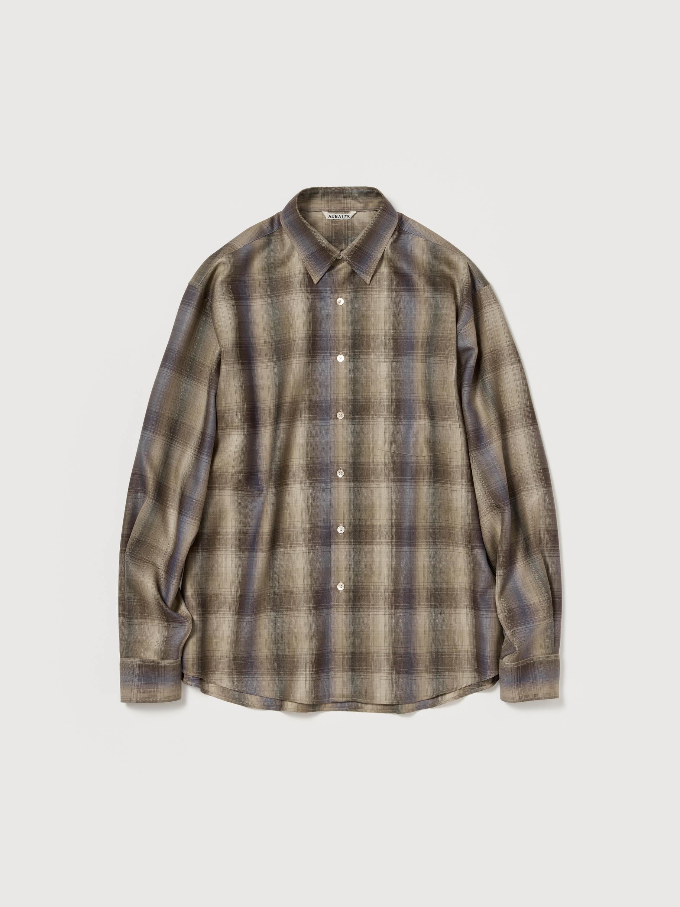 SUPER LIGHT WOOL CHECK SHIRT 詳細画像 BROWN BLUE CHECK 1