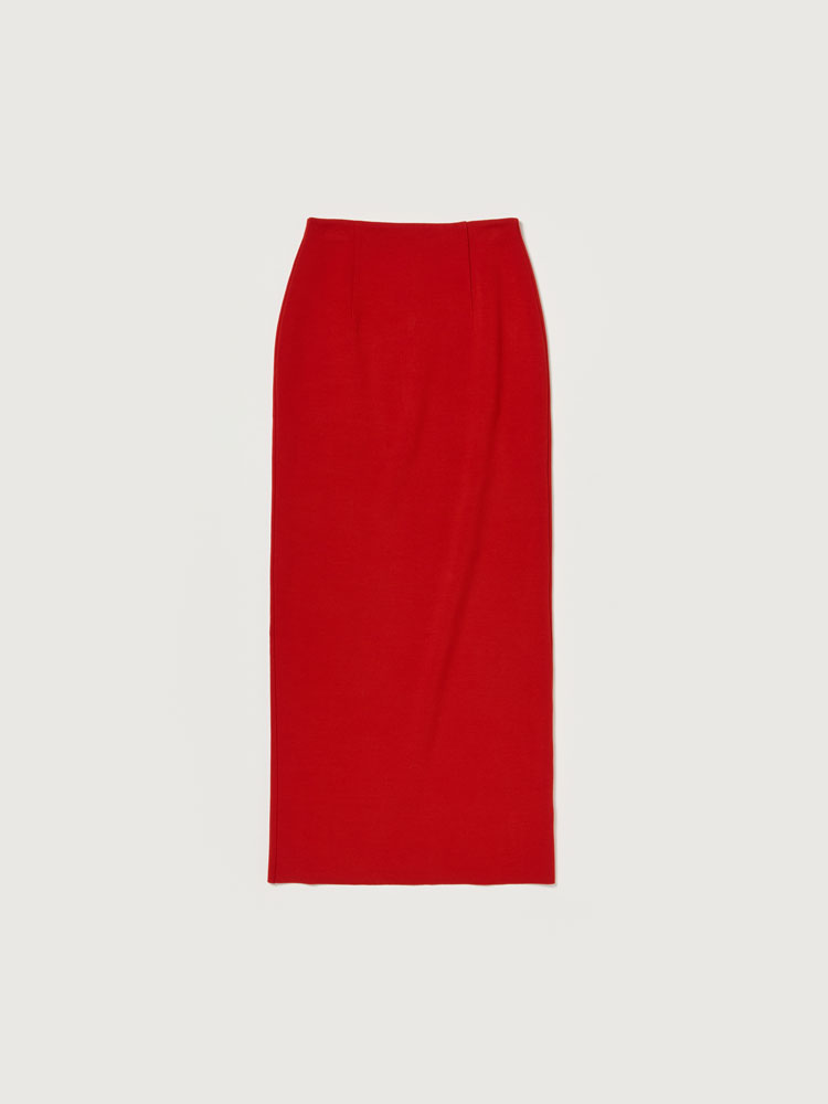 WOOL STRETCH DOUBLE FACE KNIT SKIRT