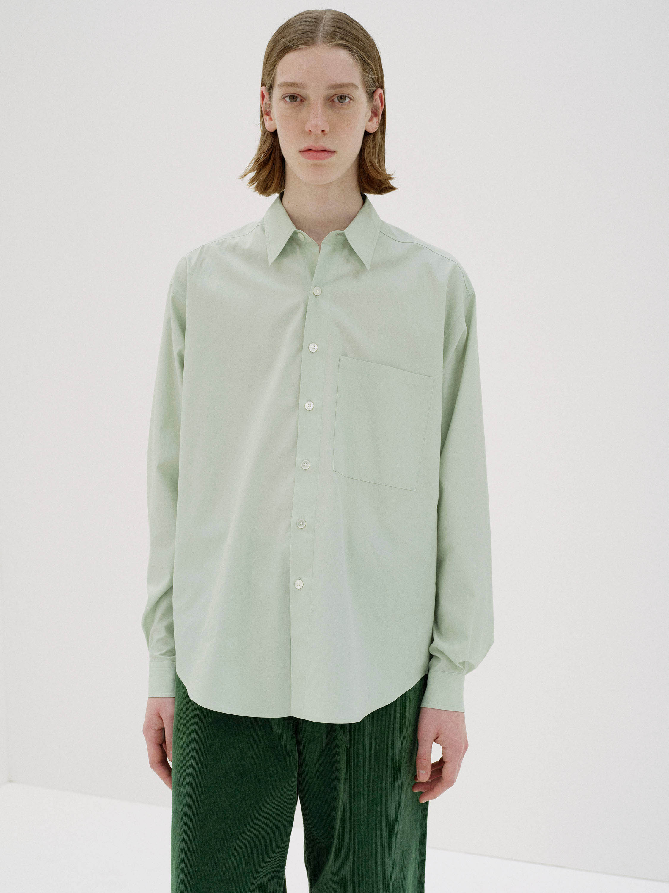 WASHED FINX TWILL BIG SHIRT 詳細画像 LIGHT KHAKI 2