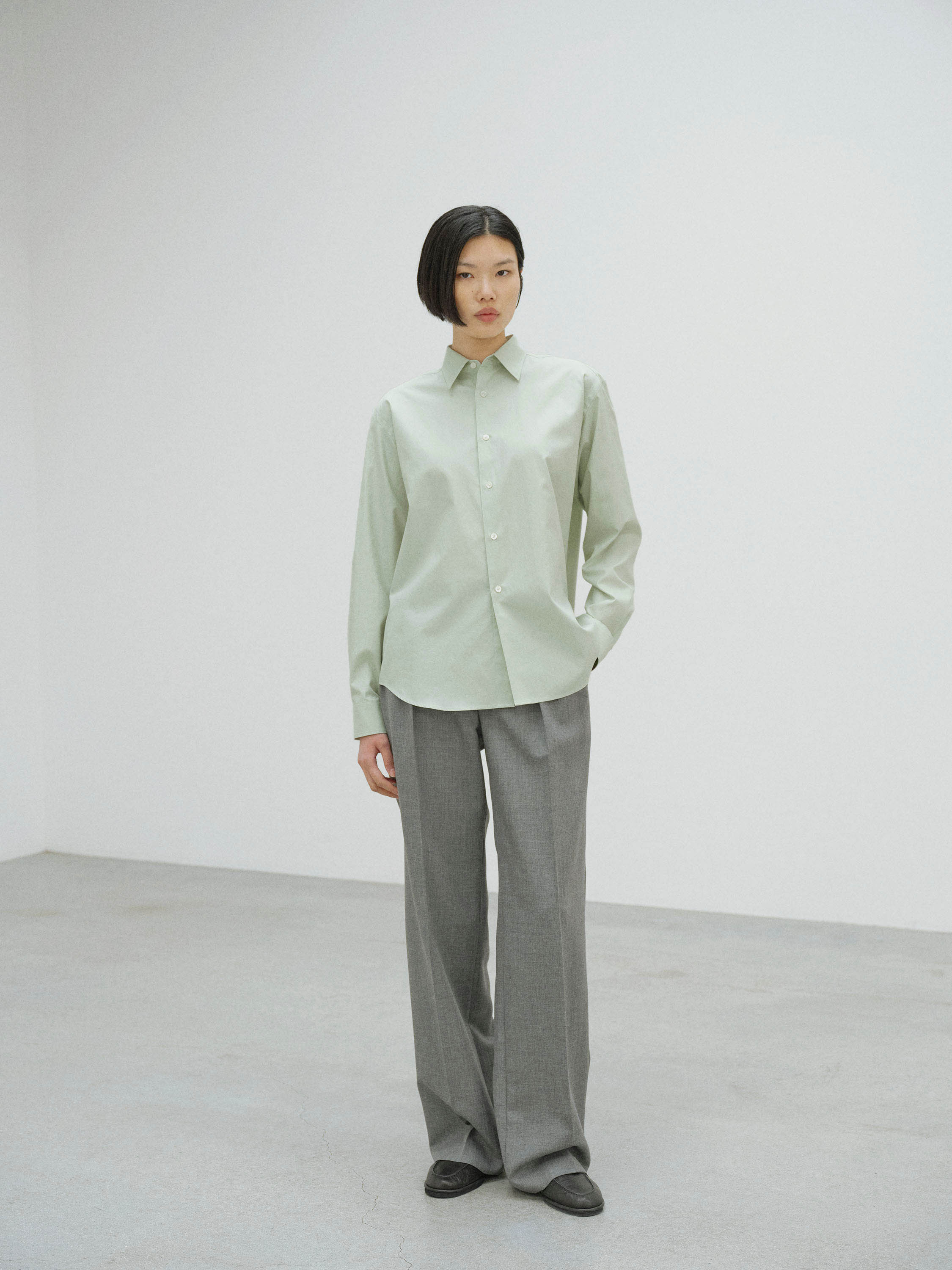 WASHED FINX TWILL SHIRT 詳細画像 LIGHT KHAKI 1