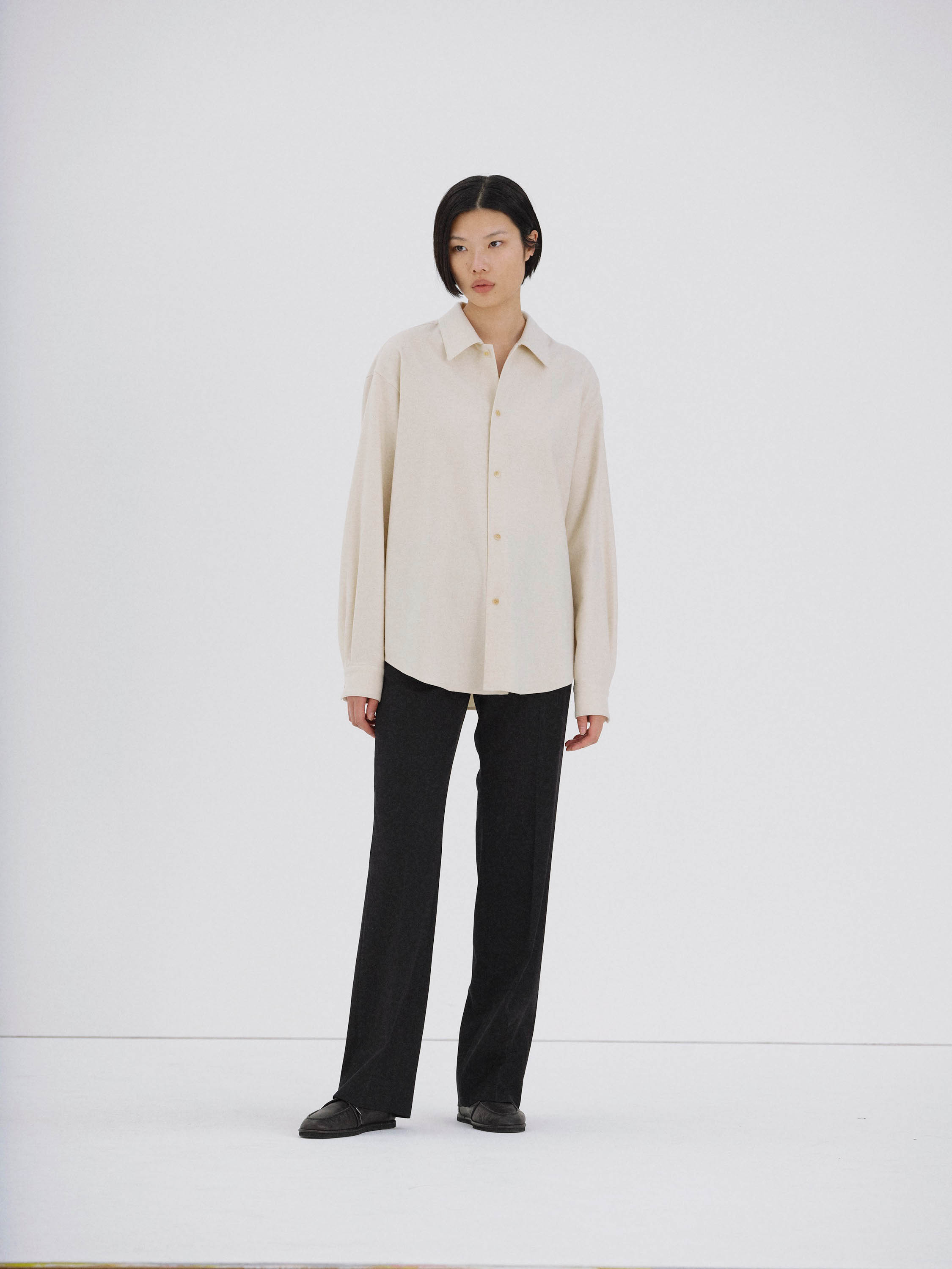 WOOL FULLING FLANNEL SHIRT 詳細画像 TOP IVORY 2