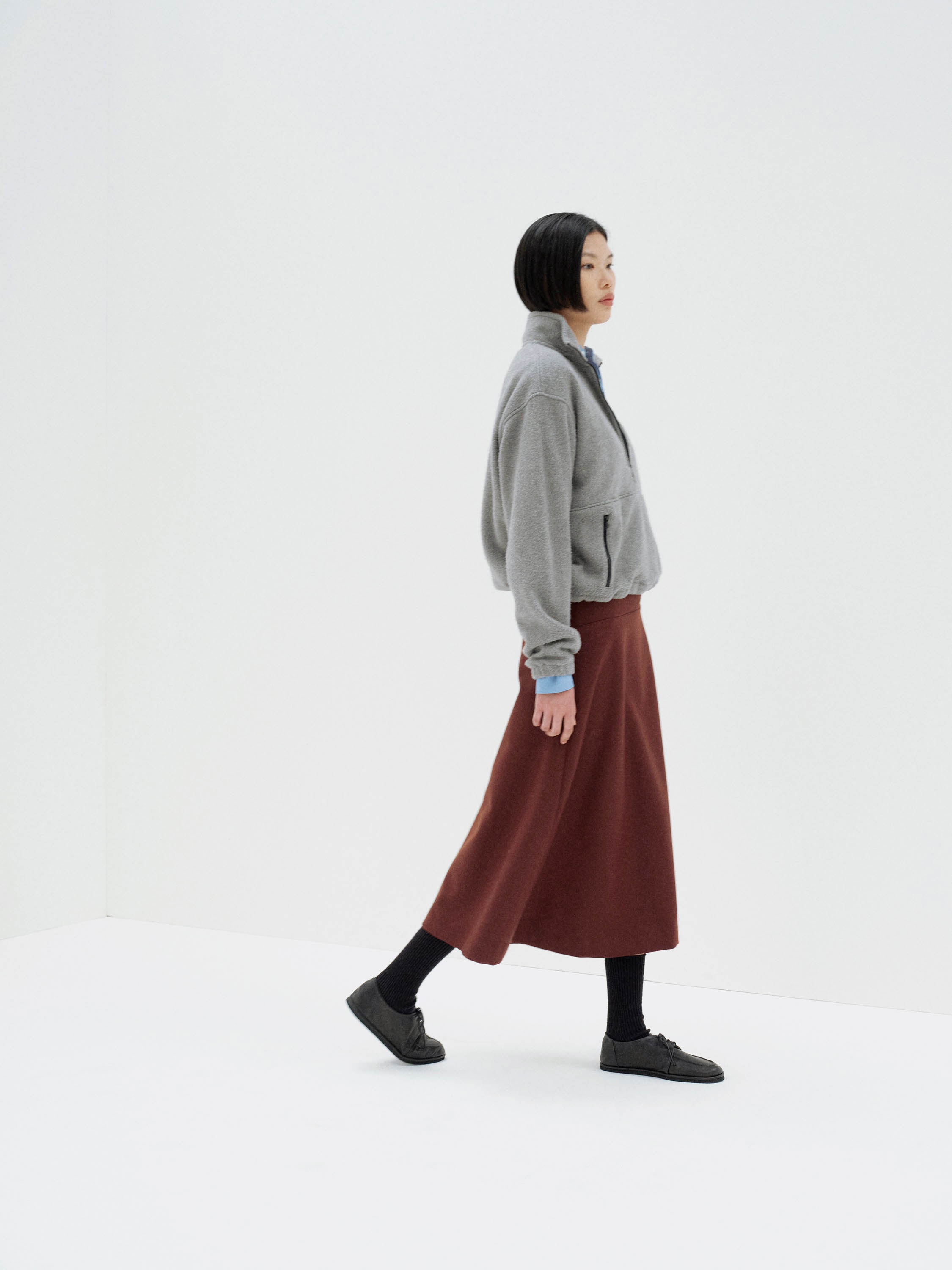 LIGHT MELTON SKIRT 詳細画像 BORDEAUX 3
