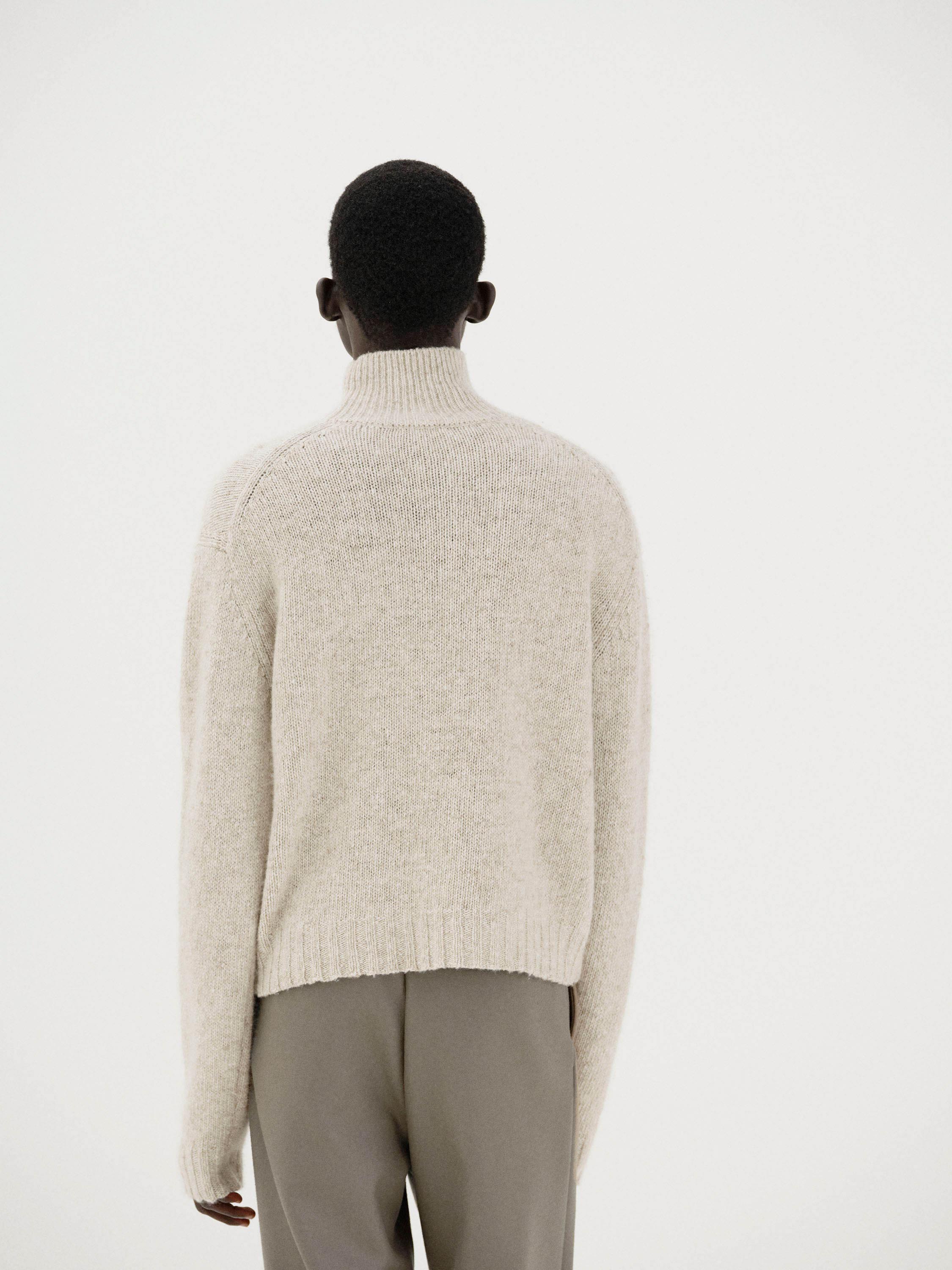 CASHMERE MELANGE KNIT TURTLE 詳細画像 TOP GRAY BEIGE 3
