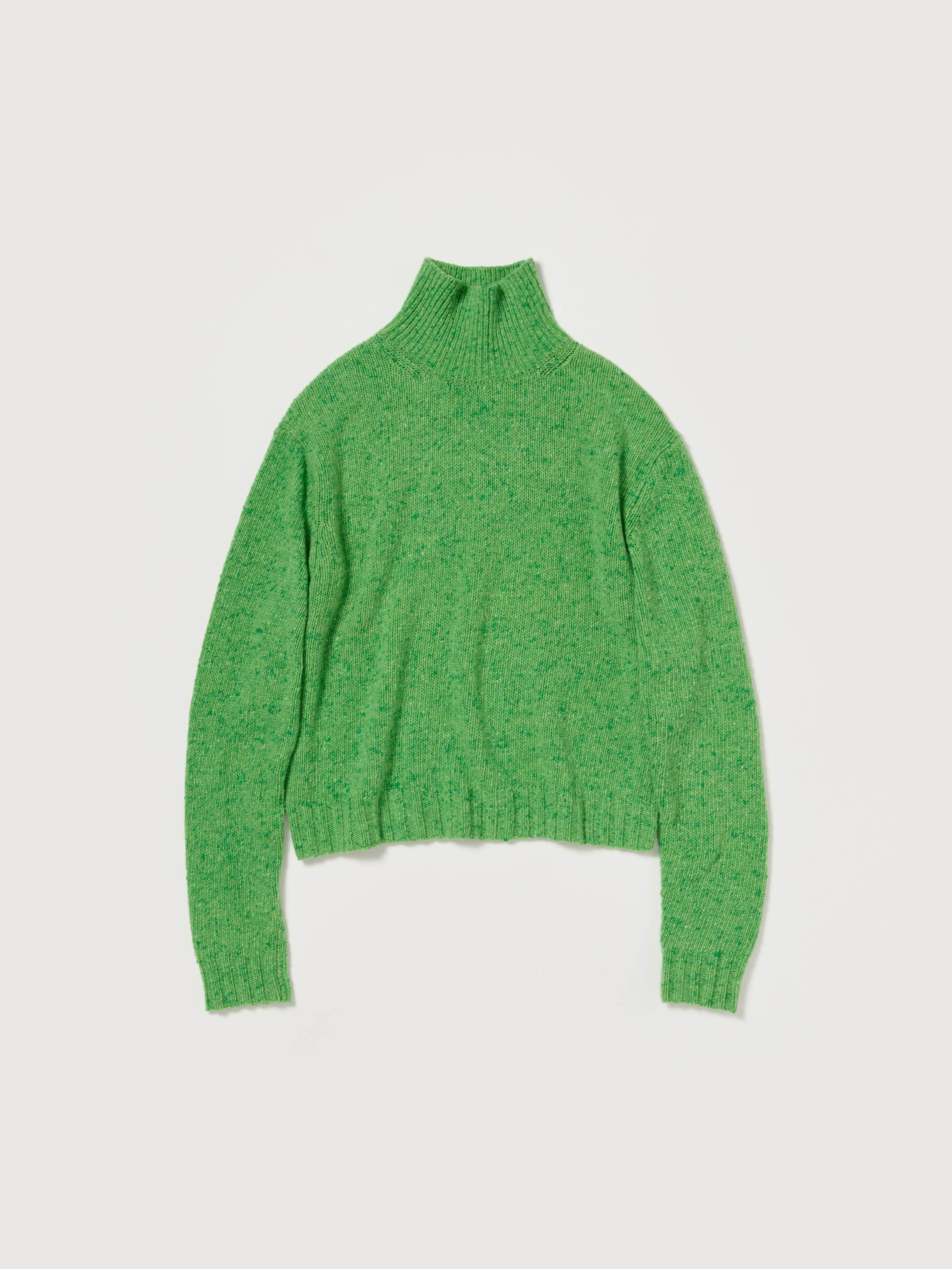 CASHMERE MELANGE KNIT TURTLE 詳細画像 TOP GREEN 1