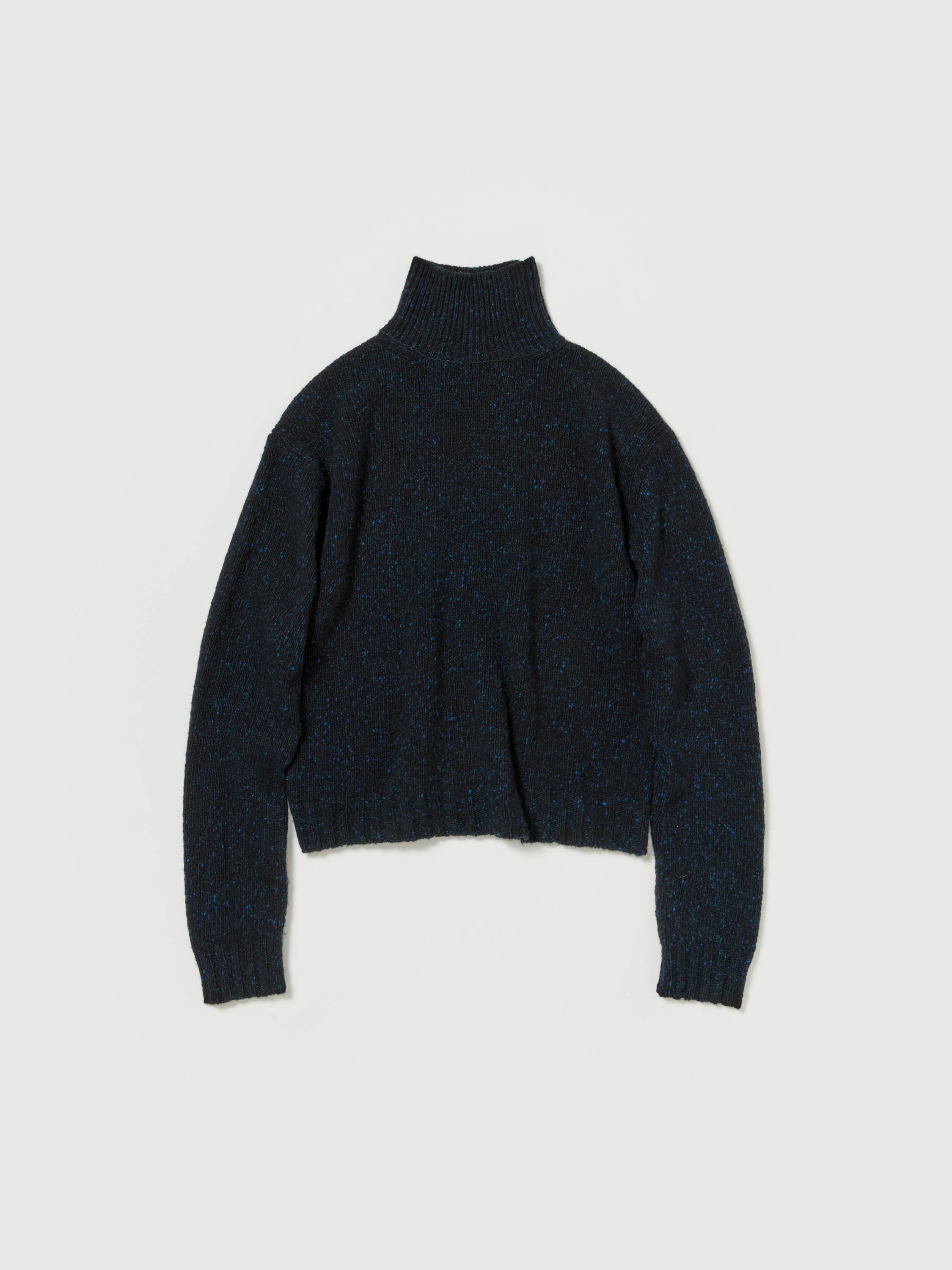 CASHMERE MELANGE KNIT TURTLE 詳細画像 TOP NAVY BLACK 1