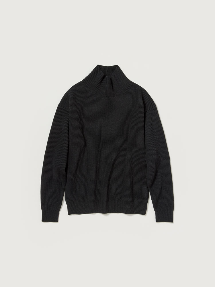 SUPER FINE WOOL RIB KNIT TURTLE