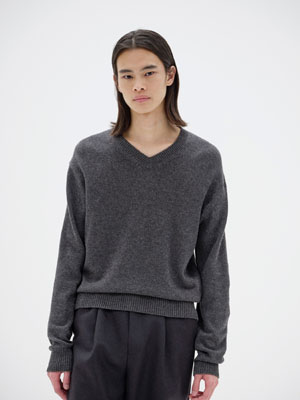 LIGHT CASHMERE KNIT V-NECK P/O