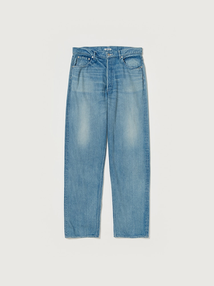 SELVEDGE FADED LIGHT DENIM WIDE PANTS