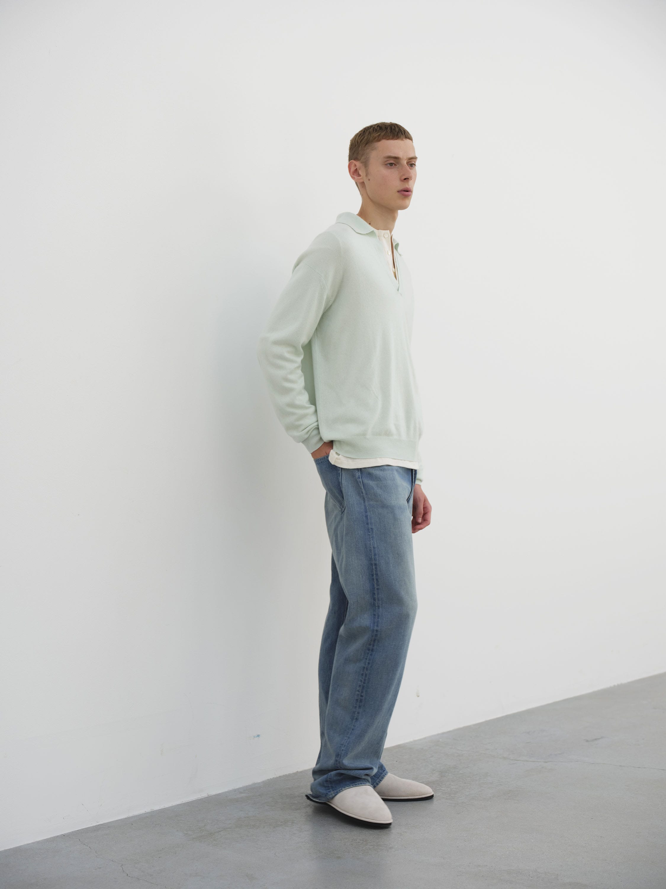 SELVEDGE FADED LIGHT DENIM WIDE PANTS 詳細画像 LIGHT INDIGO 4