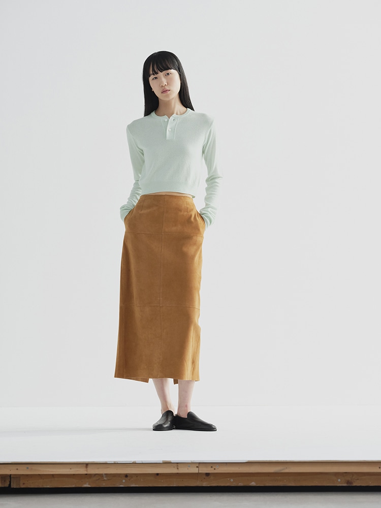 SUPER FINE CASHMERE SILK KNIT HENLY NECK P/O - AURALEE Official 