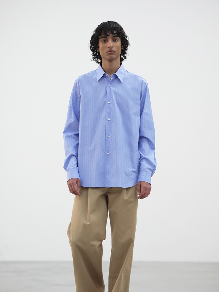 SUVIN HIGH COUNT CLOTH STRIPE SHIRT - AURALEE Official Website