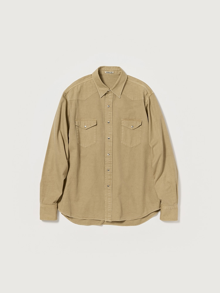 定価7万 ARTS&SCIENCE ベージュ チノパン auralee シャツ PRODUCT DYED FINX GABARDINE WESTERN SHIRT - AURALEE Official