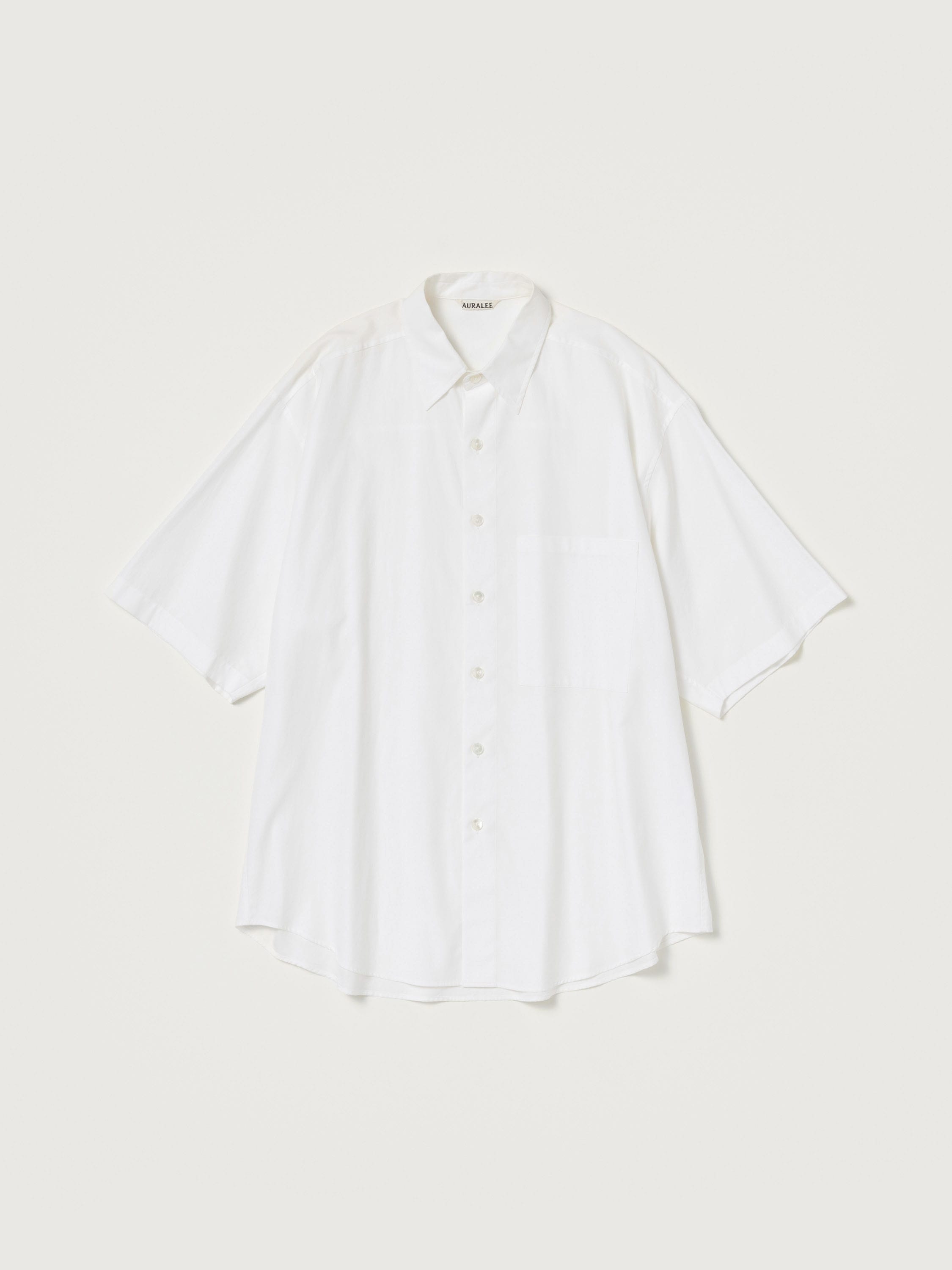 WASHED FINX TWILL BIG HALF SLEEVED SHIRT 詳細画像 WHITE 1
