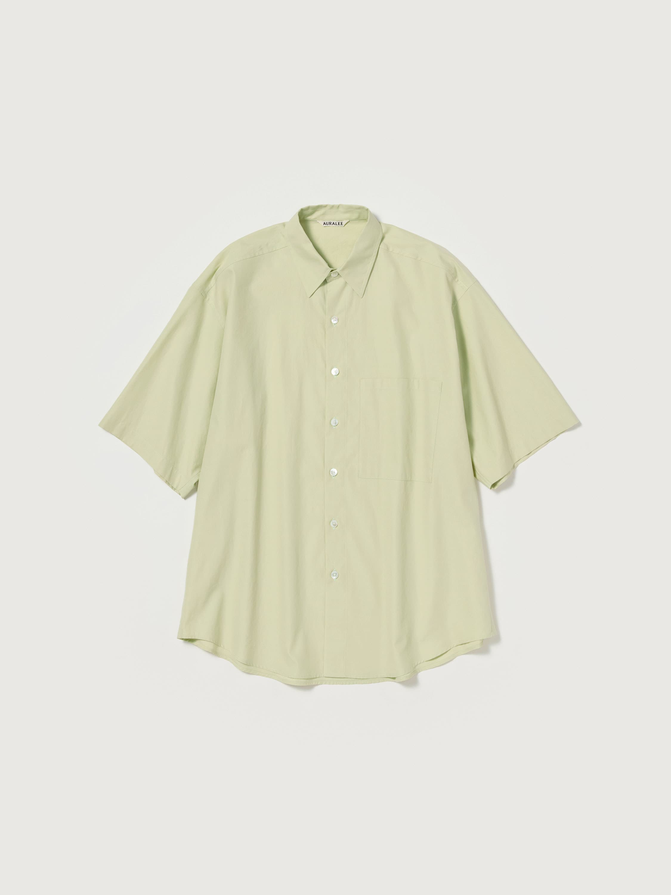 WASHED FINX TWILL BIG HALF SLEEVED SHIRT 詳細画像 LIGHT GREEN 1
