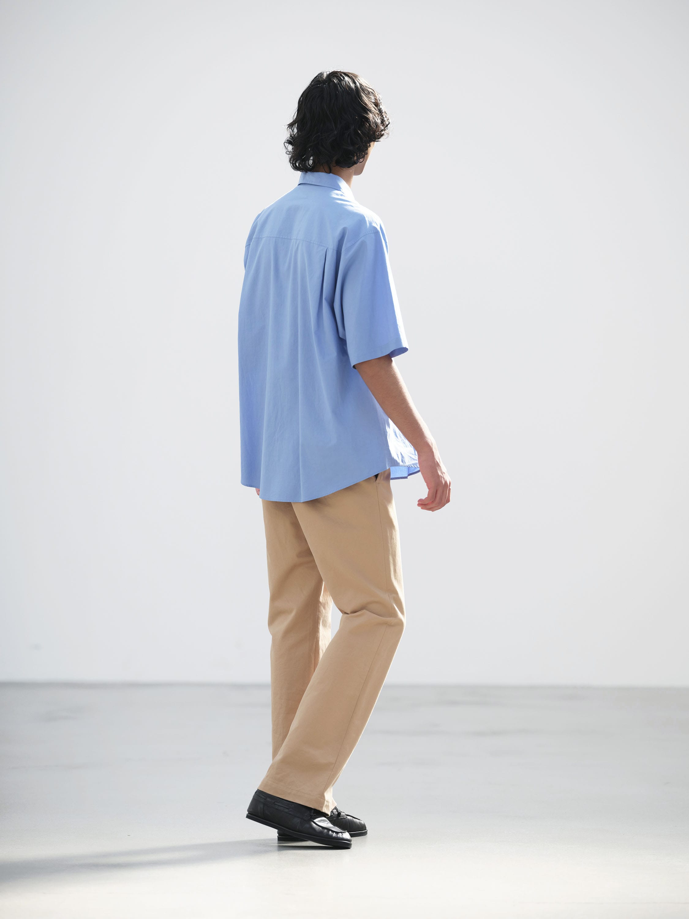 WASHED FINX TWILL BIG HALF SLEEVED SHIRT 詳細画像 BLUE 3
