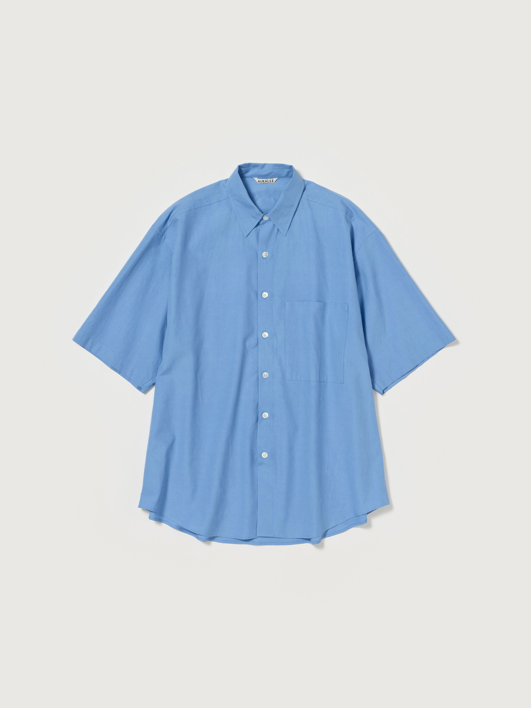 WASHED FINX TWILL BIG HALF SLEEVED SHIRT 詳細画像 BLUE 4