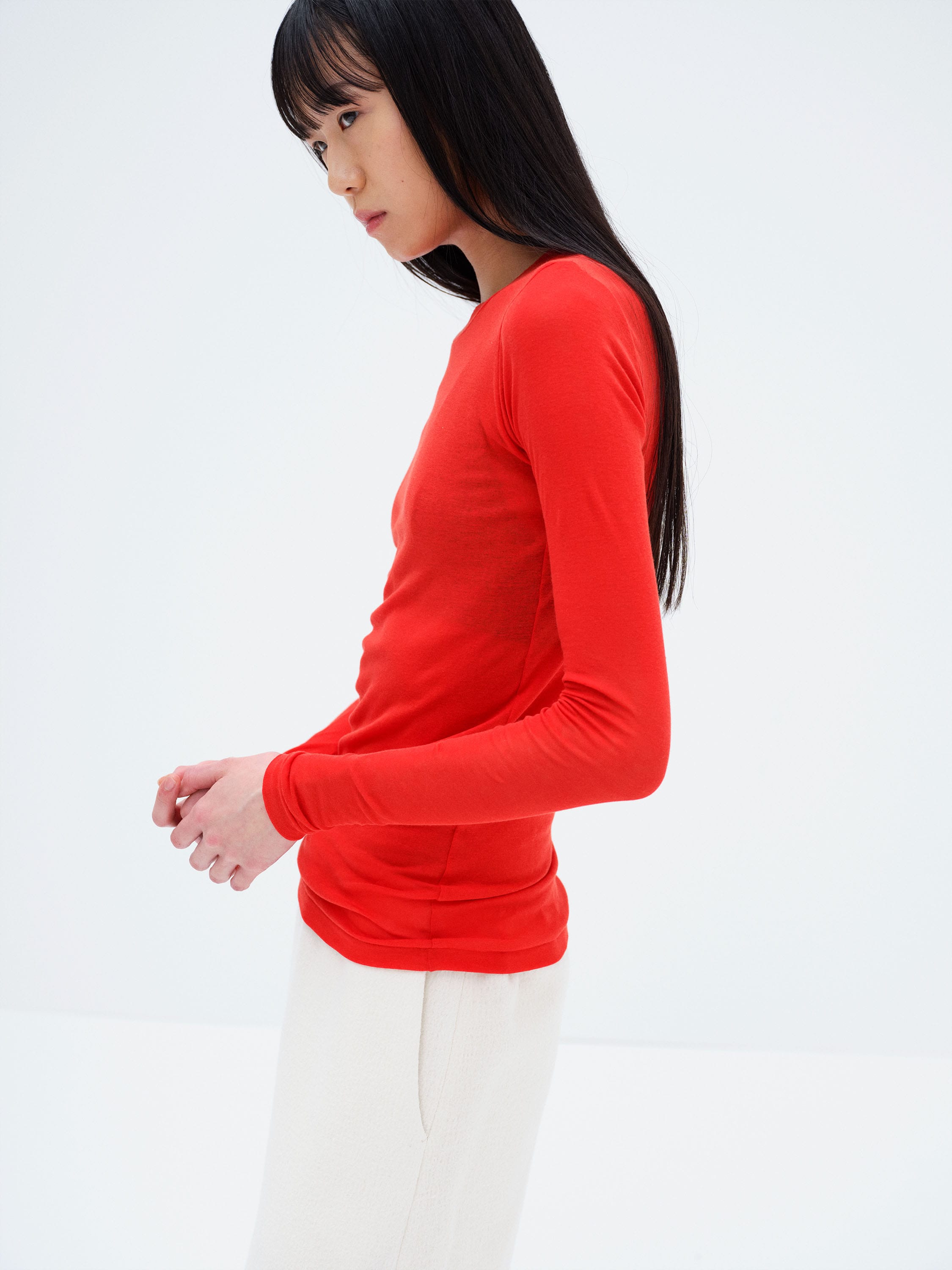 SUPER HIGH GAUGE SHEER RIB L/S TEE 詳細画像 RED 2