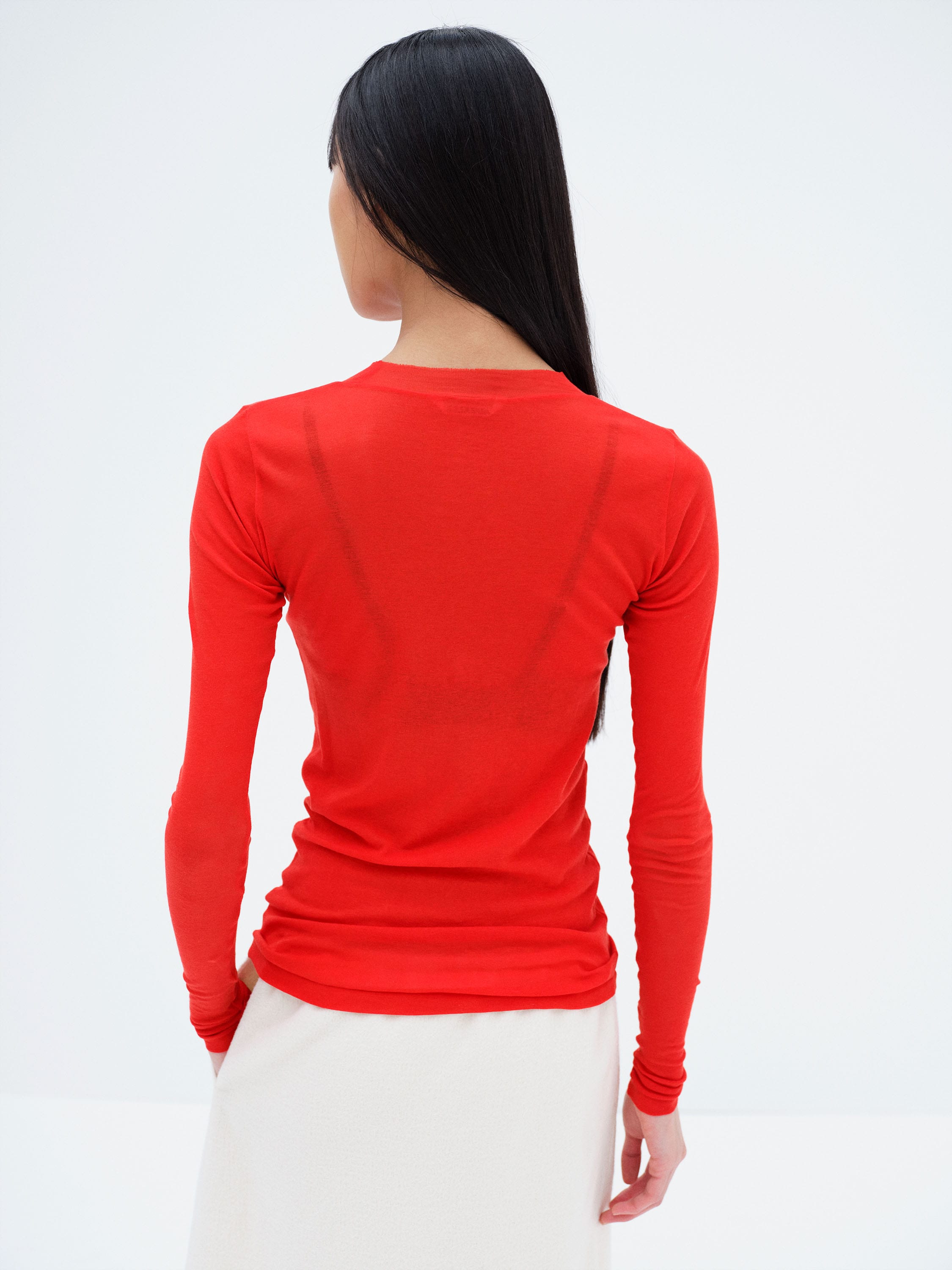 SUPER HIGH GAUGE SHEER RIB L/S TEE 詳細画像 RED 3