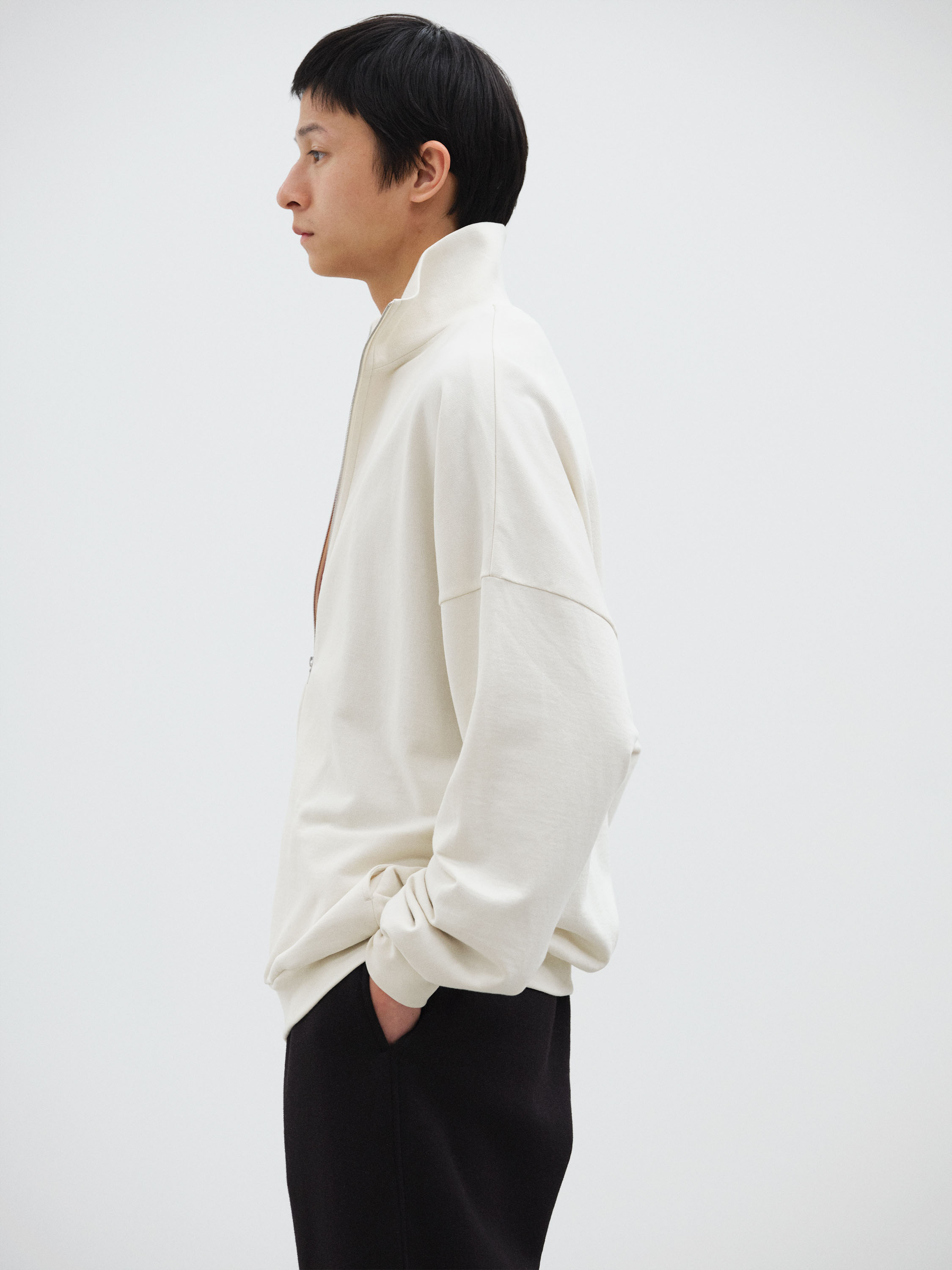 SUPER HIGH GAUGE SWEAT ZIP BLOUSON 詳細画像 IVORY WHITE 3