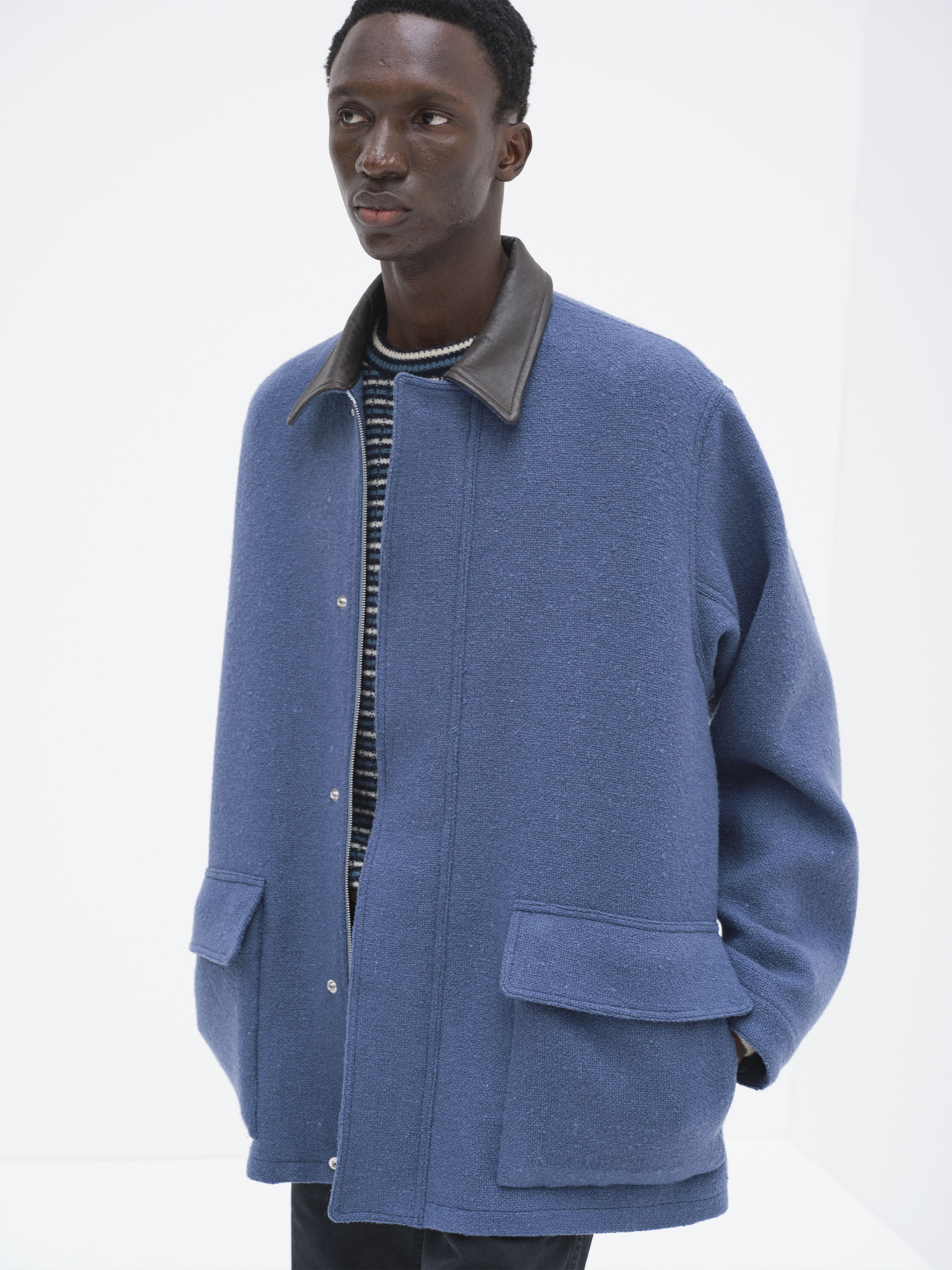 HOMESPUN TWEED ZIP BLOUSON 詳細画像 DUSTY BLUE 2