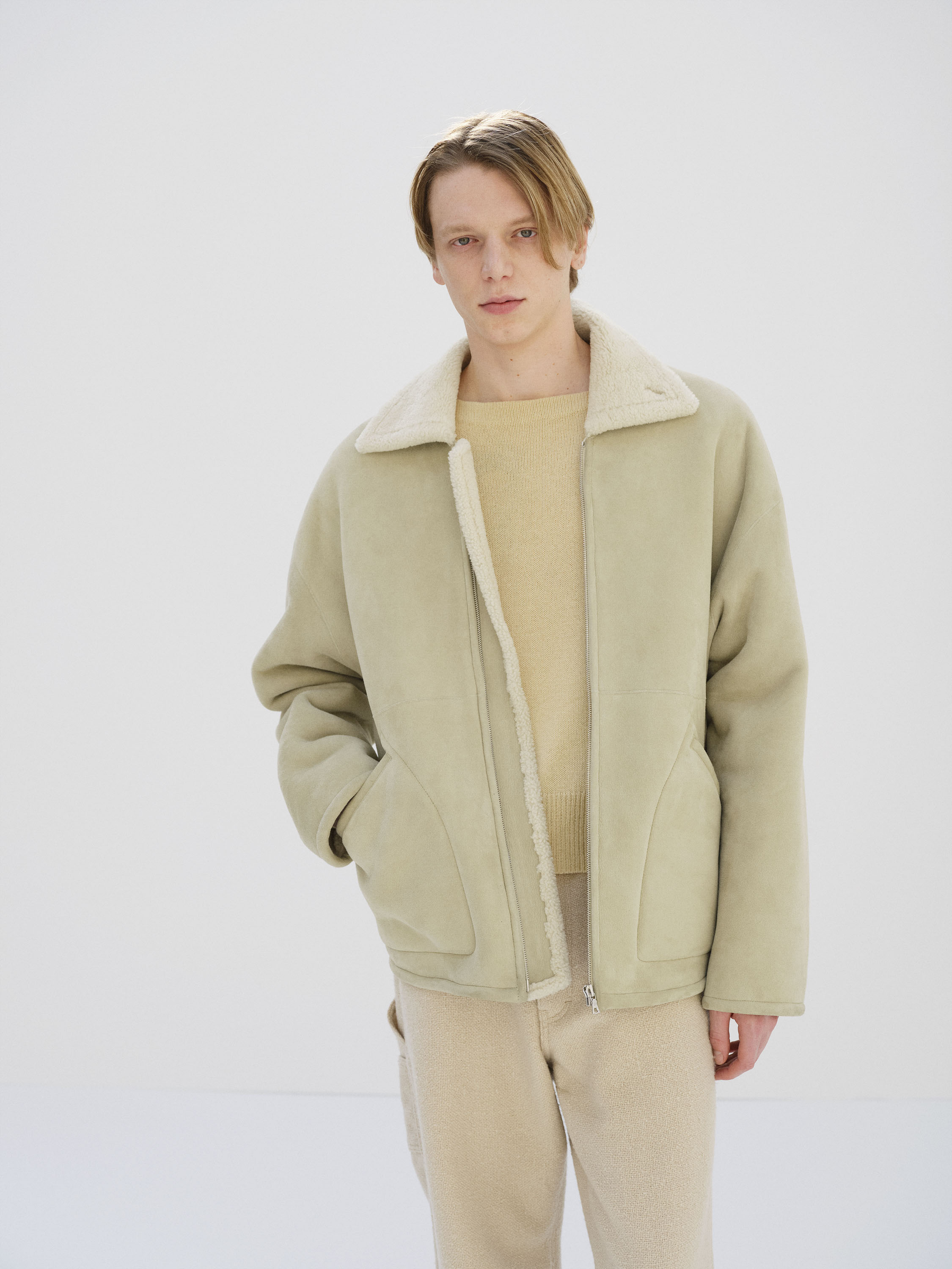 MERINO MOUTON ZIP BLOUSON 詳細画像 IVORY LIME 1