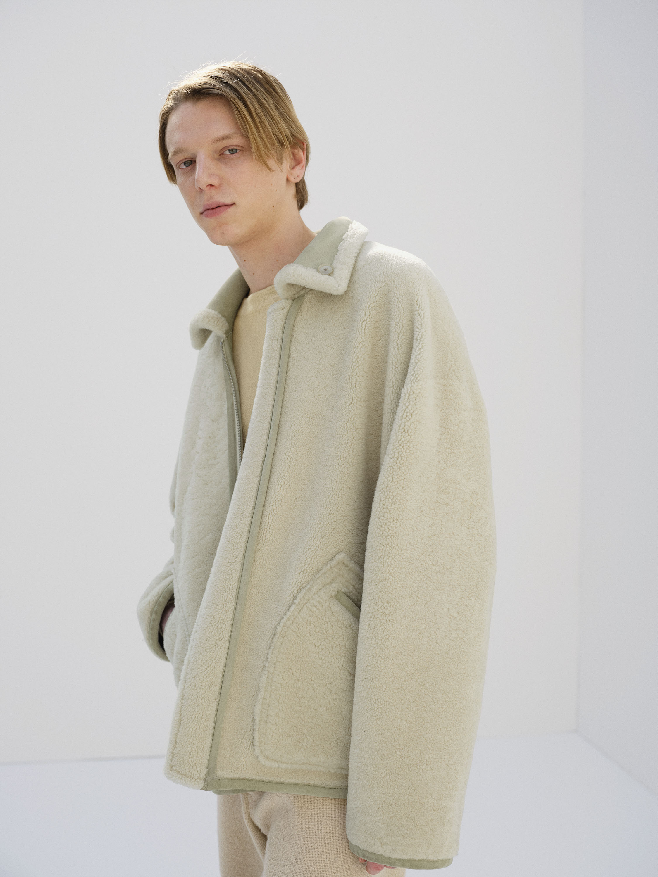MERINO MOUTON ZIP BLOUSON 詳細画像 IVORY LIME 6