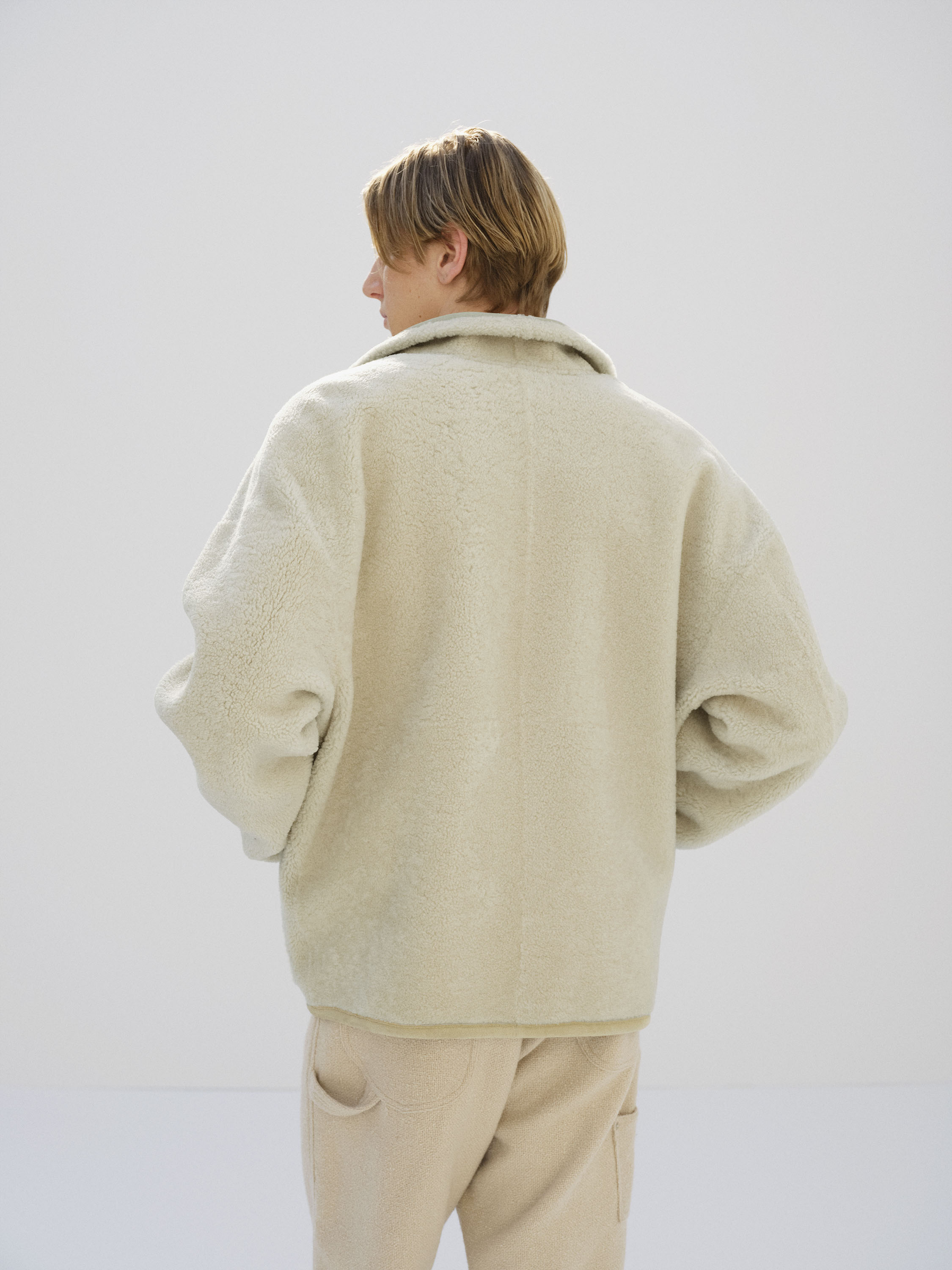 MERINO MOUTON ZIP BLOUSON 詳細画像 IVORY LIME 7