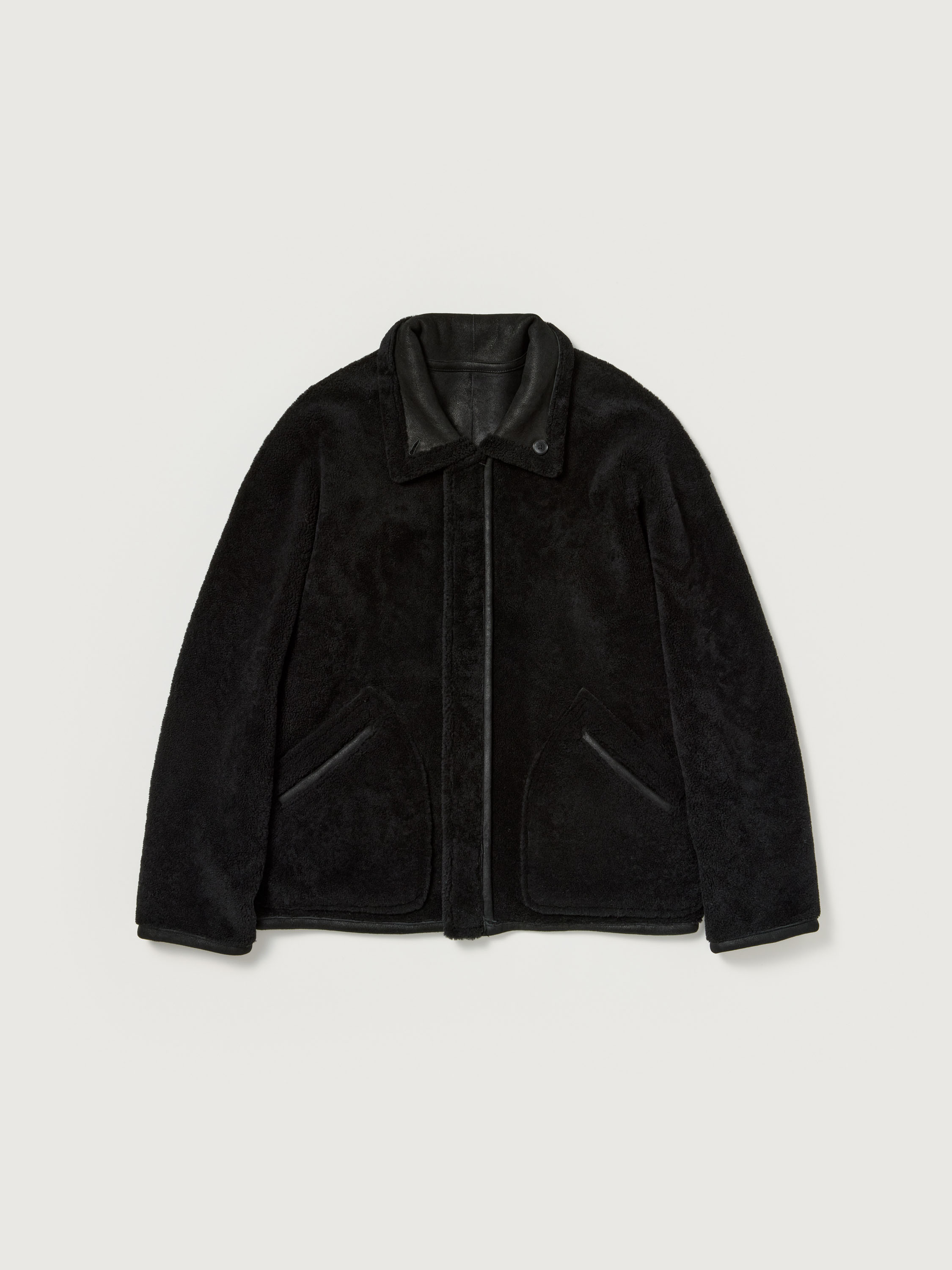 MERINO MOUTON ZIP BLOUSON 詳細画像 BLACK 2