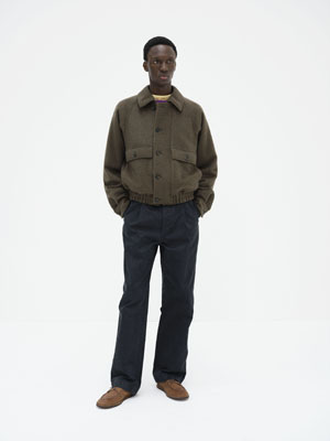 HAIRY WOOL MOHAIR CHAMBRAY BLOUSON
