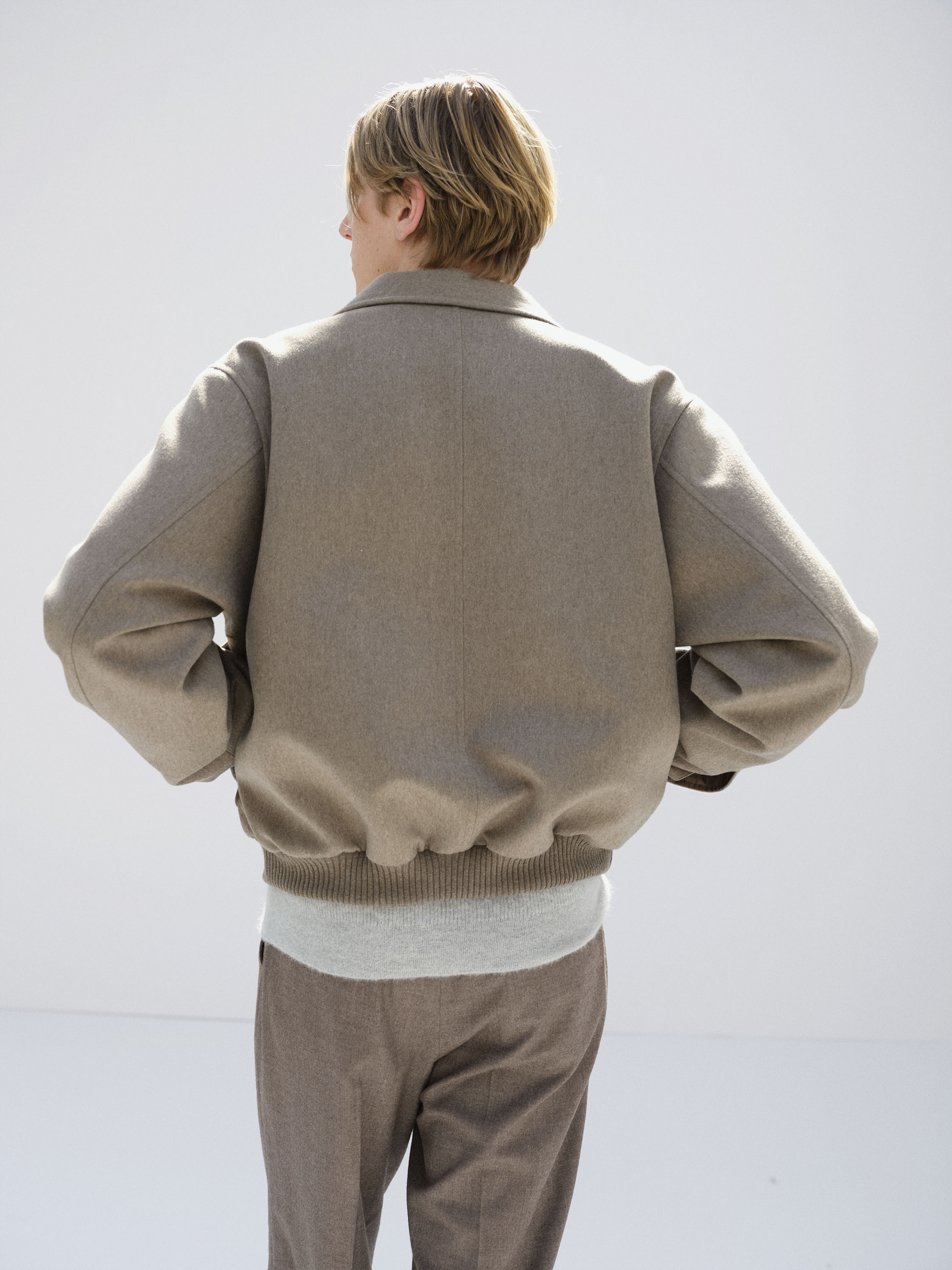 CASHMERE MOLESKIN ZIP BLOUSON 詳細画像 TOP BROWN BEIGE 4