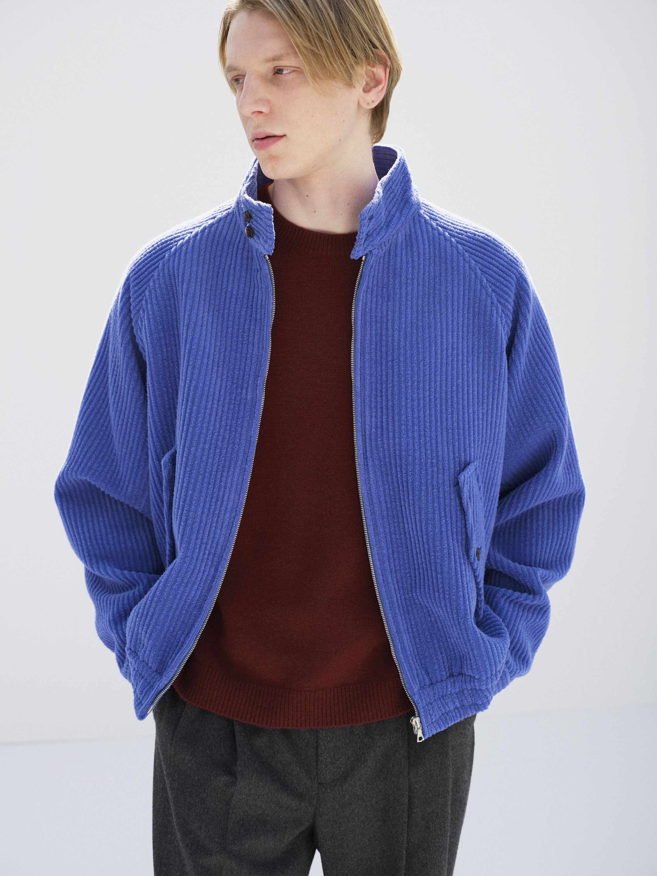 WOOL CASHMERE CORDUROY ZIP BLOUSON 詳細画像 ROYAL BLUE 1