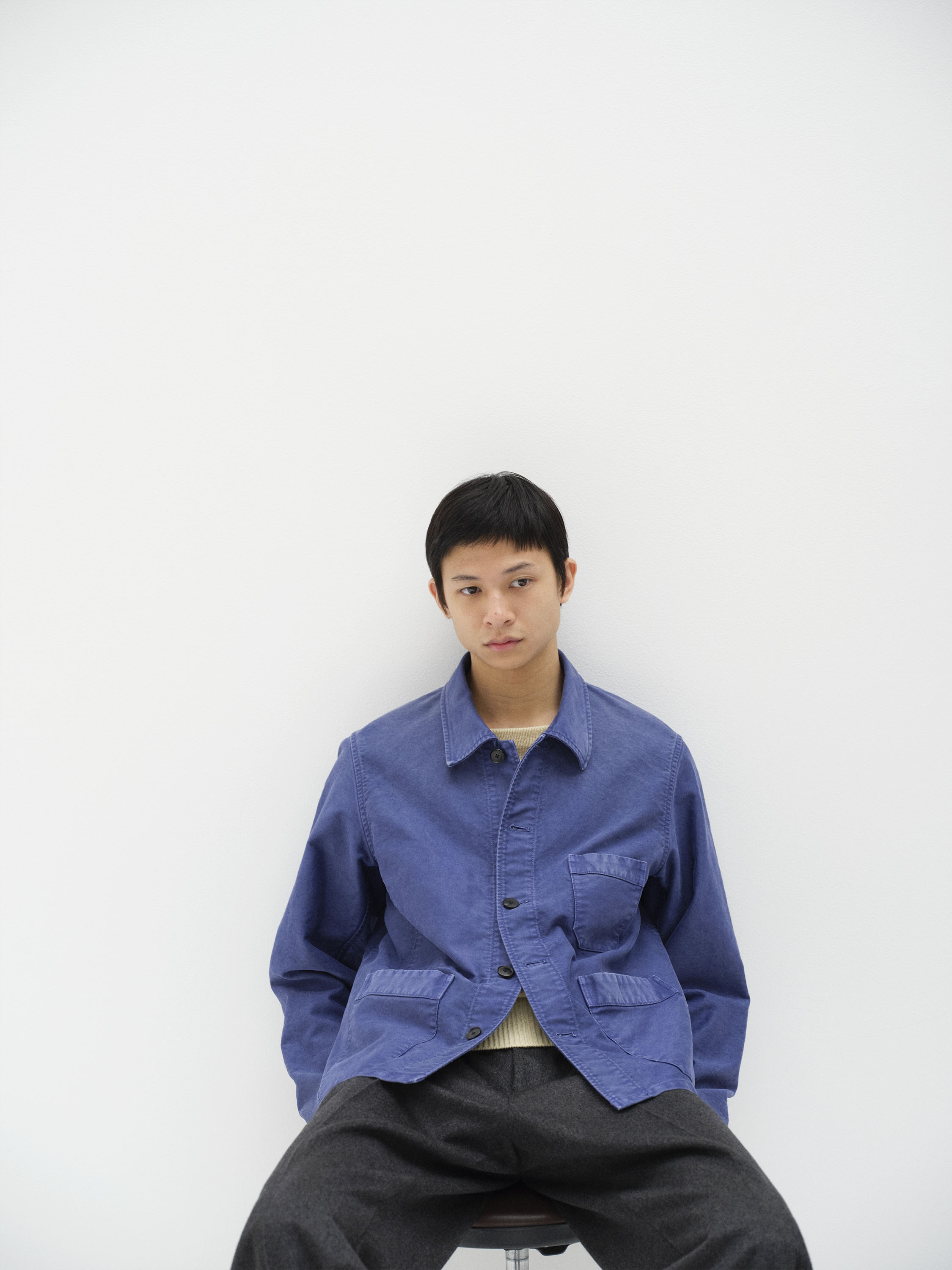 GARMENT-DYED ORGANIC COTTON HEAVY MOLESKIN COVERALL 詳細画像 FADED NAVY 2