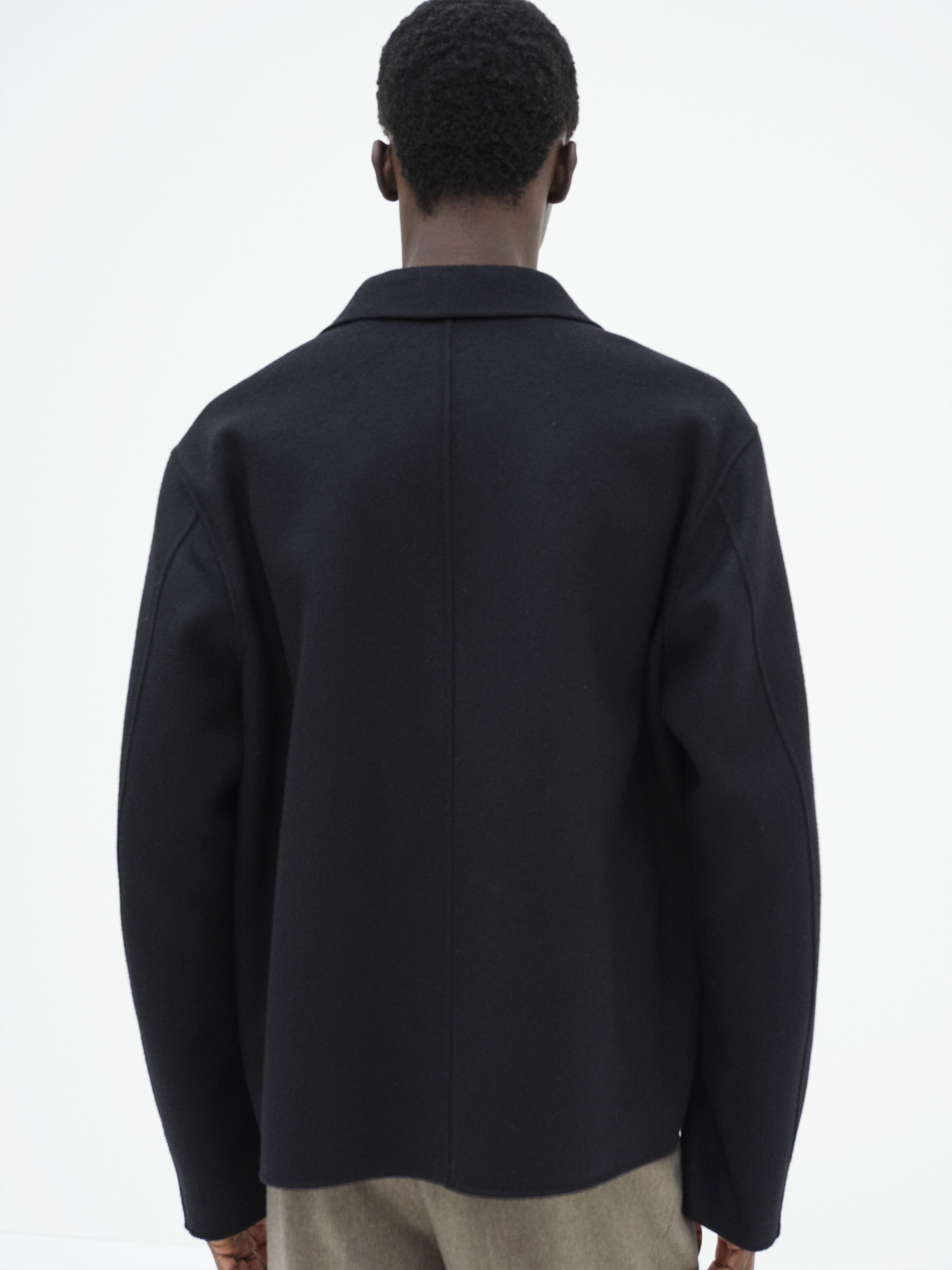 SUPER FINE WOOL MELTON HAND SEWN BLOUSON 詳細画像 BLACK 4