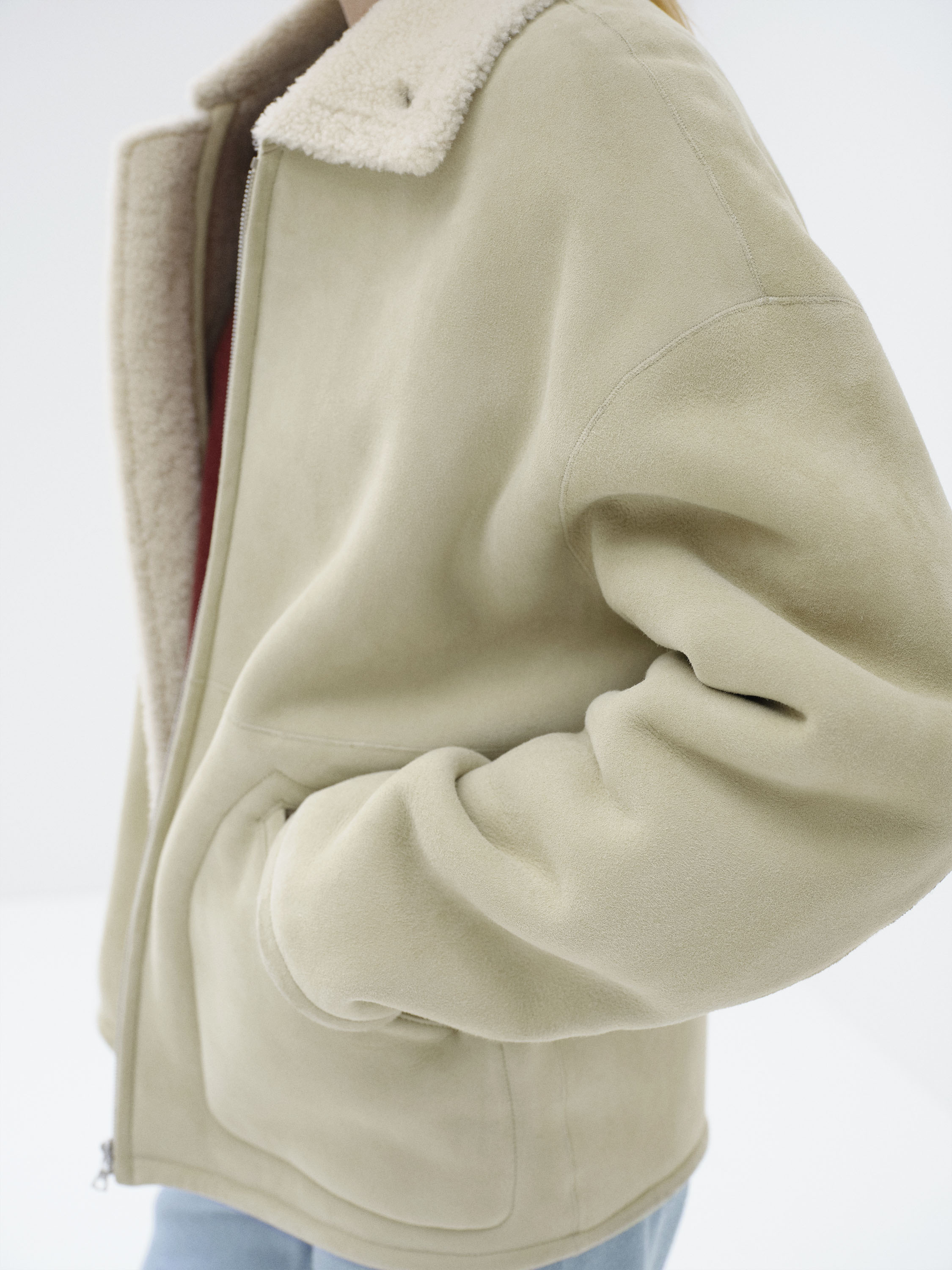 MERINO MOUTON ZIP BLOUSON 詳細画像 IVORY LIME 4
