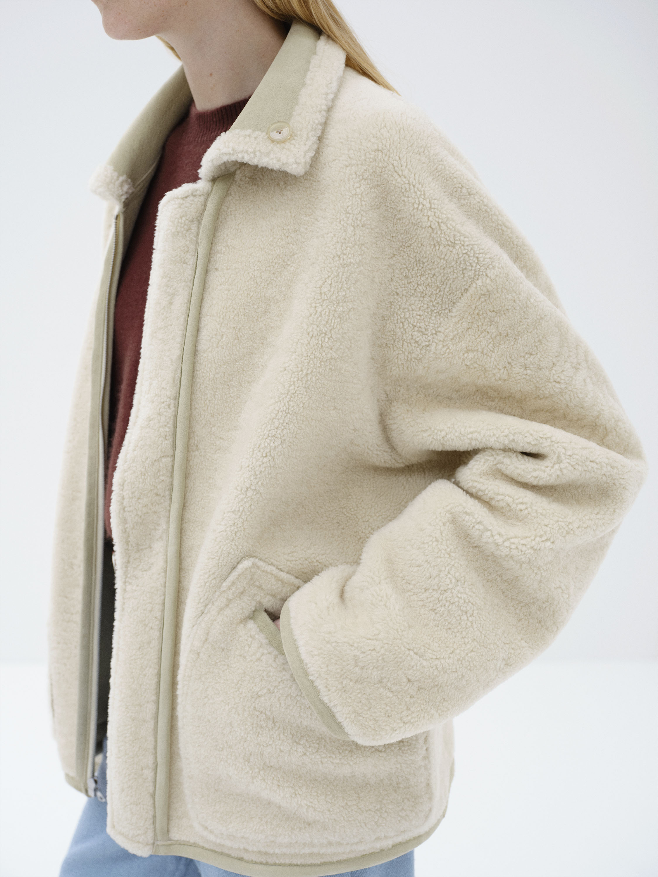 MERINO MOUTON ZIP BLOUSON 詳細画像 IVORY LIME 7