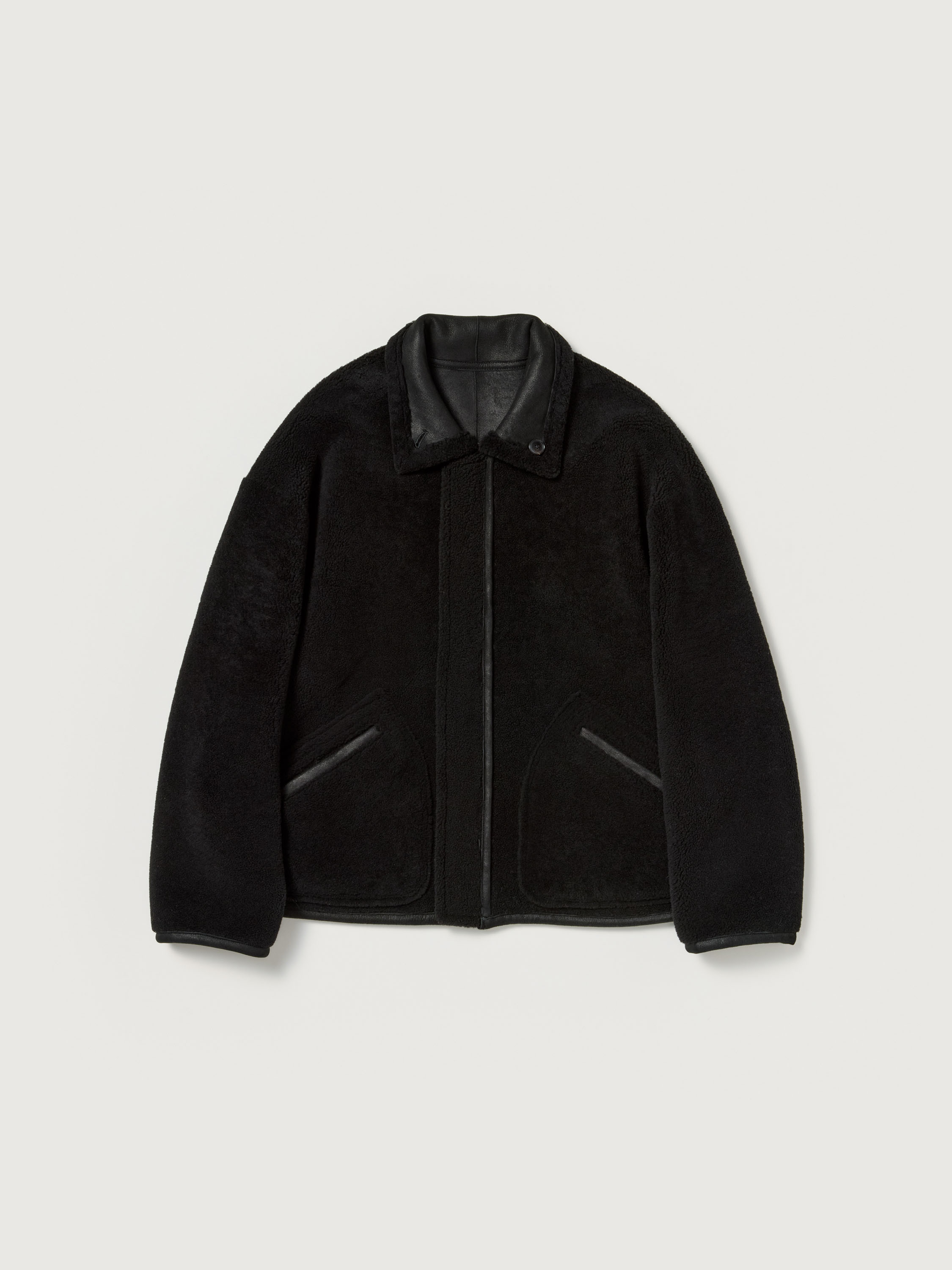MERINO MOUTON ZIP BLOUSON 詳細画像 BLACK 2