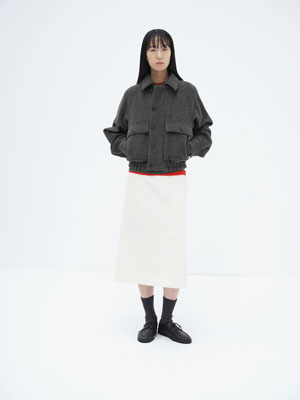 HAIRY WOOL MOHAIR CHAMBRAY BLOUSON