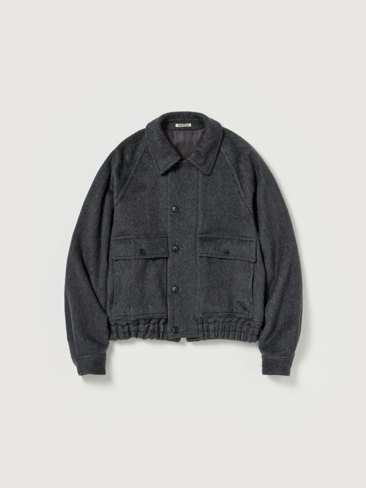 HAIRY WOOL MOHAIR CHAMBRAY BLOUSON