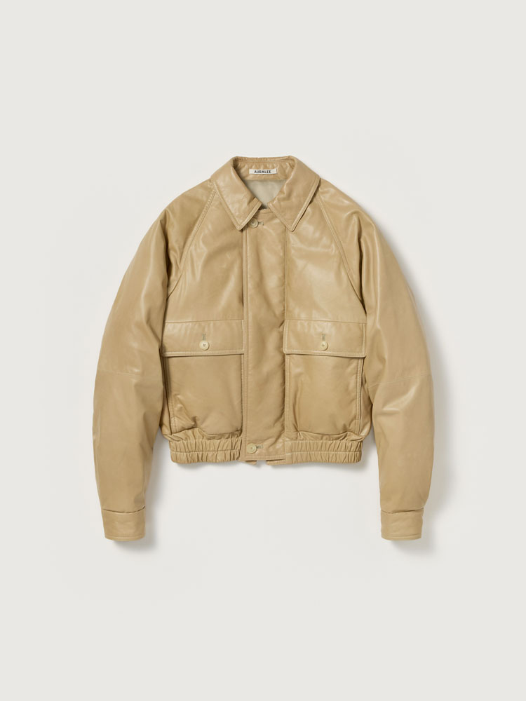 FINE CALF LEATHER DOWN BLOUSON